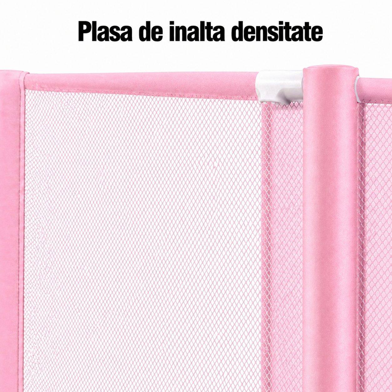 Tarc de Joaca pentru Copii cu Cos de Baschet, , Usa cu Fermoar, Plasa Laterala, Structura Stabila, Dimensiune 130x115x65 cm, Roz Deschis 4