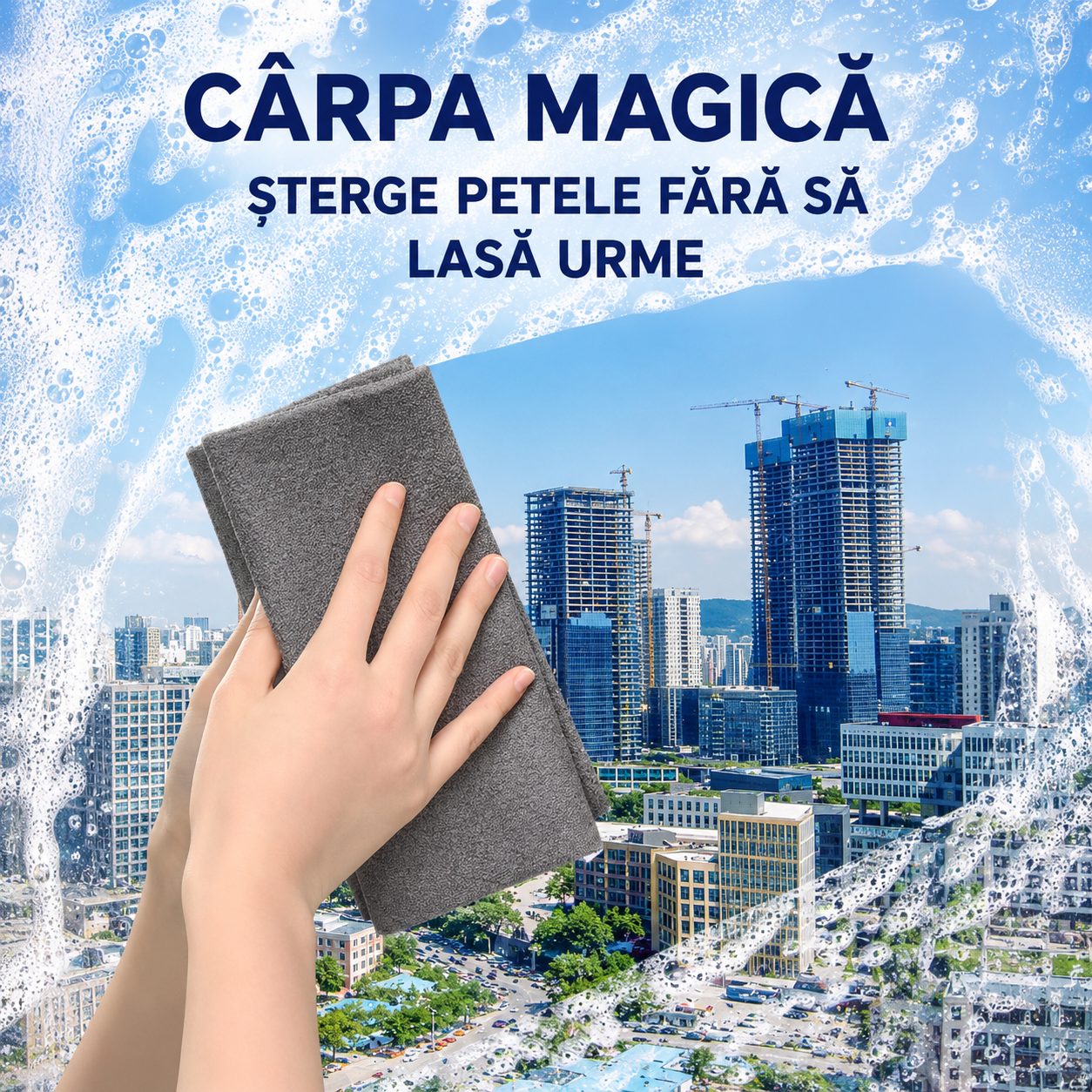 Laveta Magica, , Reutilizabila, Curatarea Suprafetelor, 20x25 cm, Gri Deschis 2