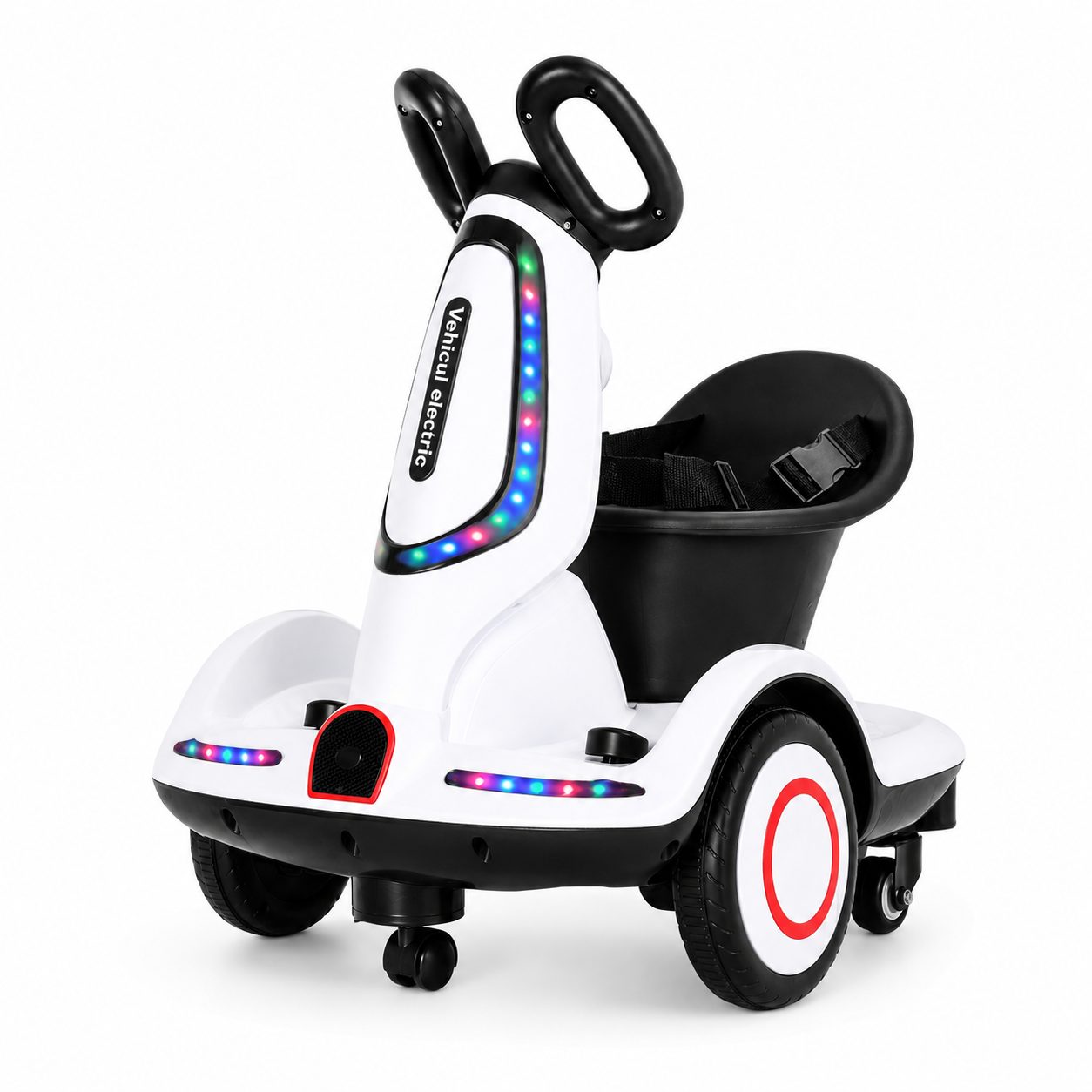 Masinuta Electrica pentru Copii, Flippy, Model Kart cu Rotire 360°, Telecomanda Inclusa, Baterie Mare, Multicolor