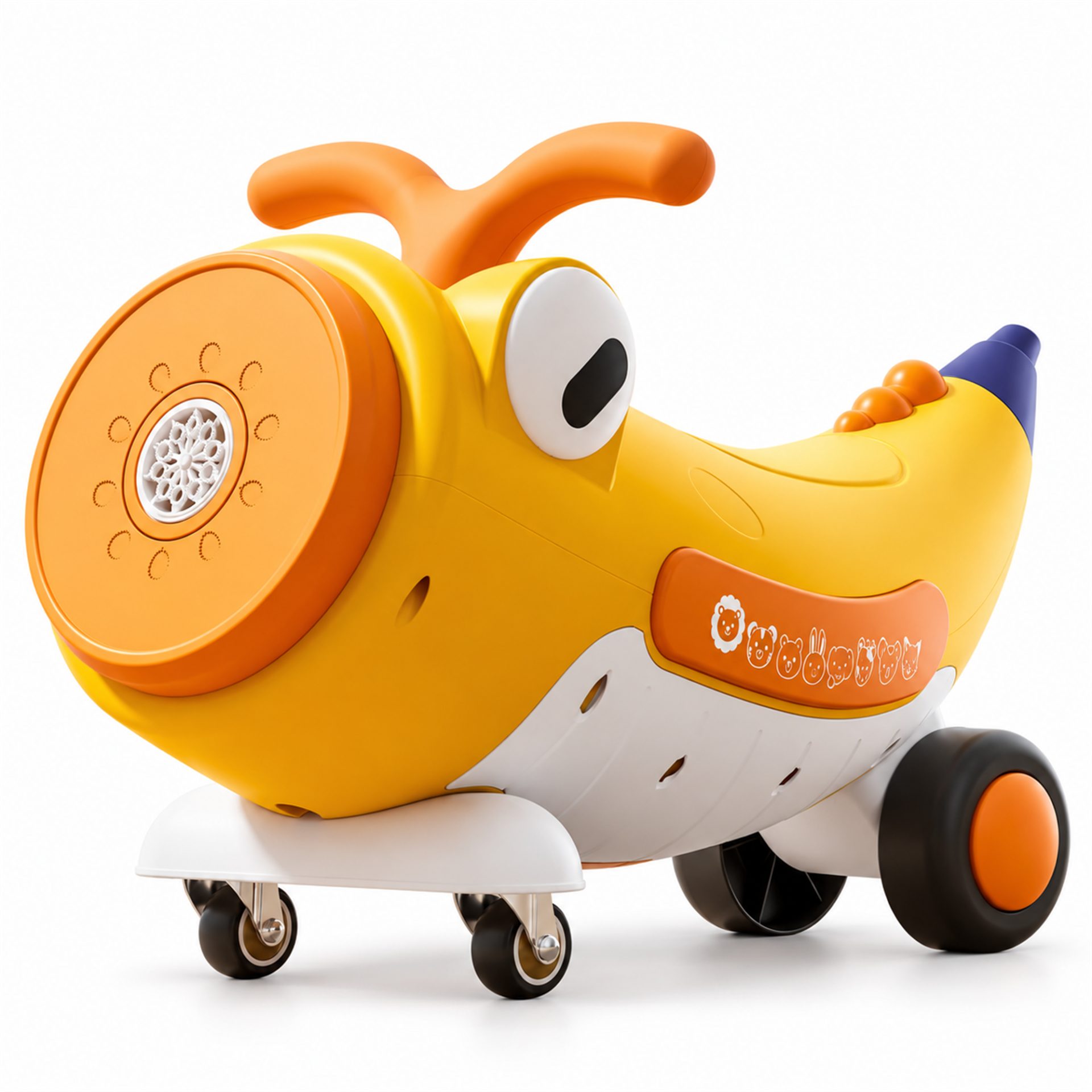 Mașinuță ride-on Flippy portocalie cu design avion