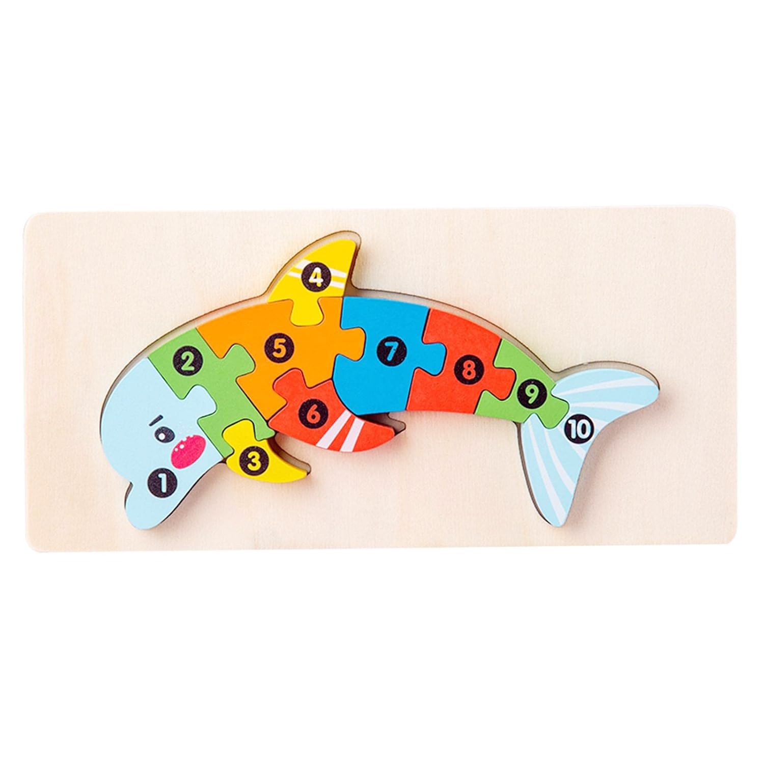 Puzzle 3D din lemn Flippy model delfin