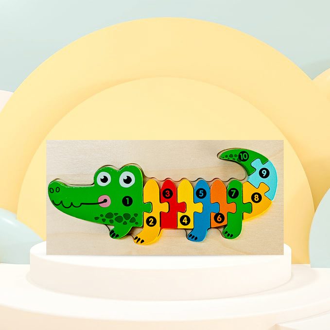 Piese Puzzle Lemn Flippy Detali Colorat