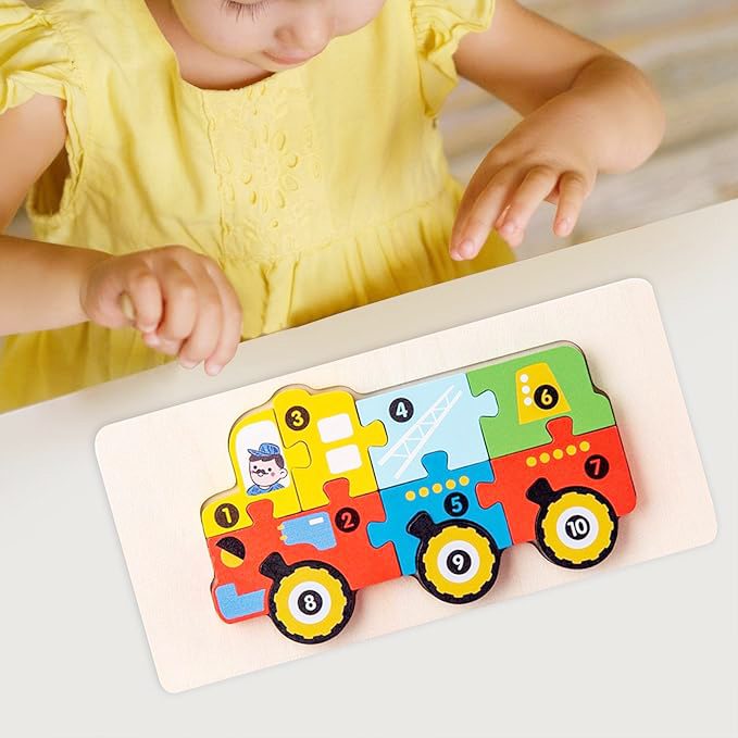 Piese Puzzle Lemn Multicolor Flippy