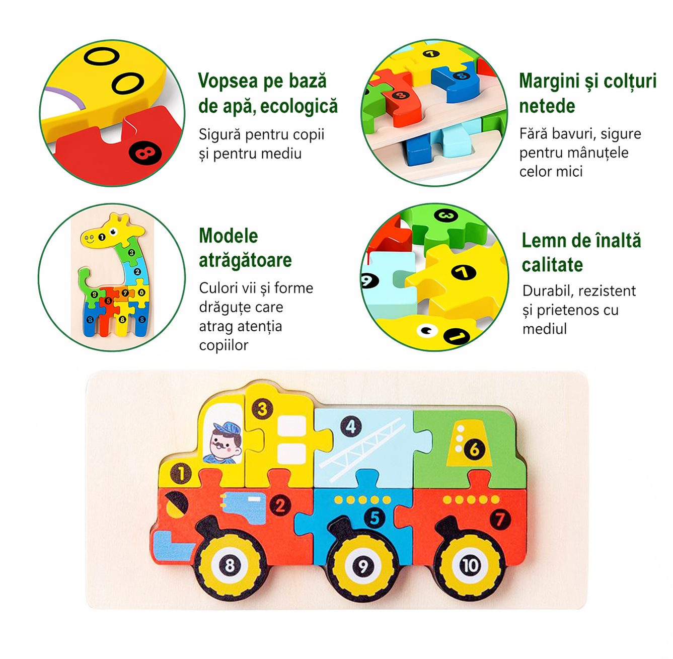 Jucarie Educativa Lemn Flippy pentru Bebelusi