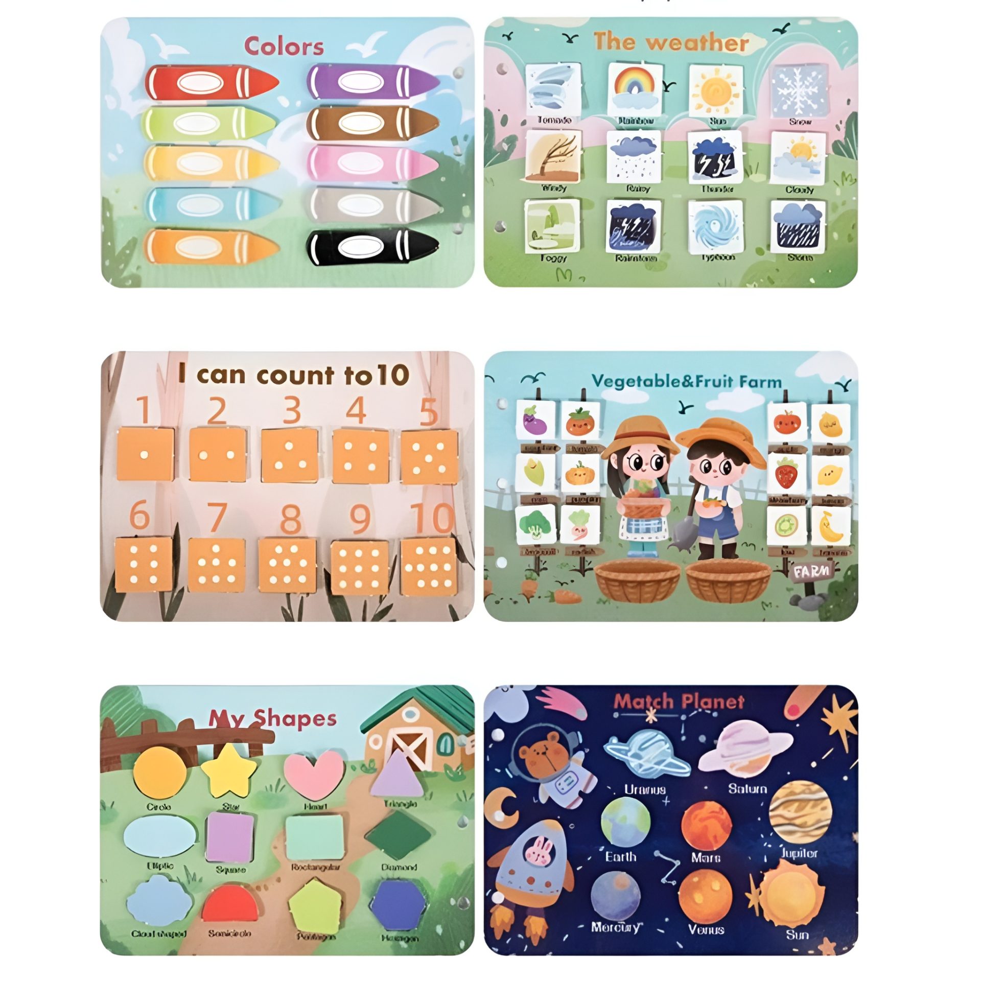 Carte Educationala Montessori, , Joc Educational Busy Book, Carte Senzoriala cu 12 Teme de Invatare, Dezvolta Motricitatea Fina si Logica, Alfabet, Cifre, Jucarie de Calatorie, 3ani+, Multicolor 4