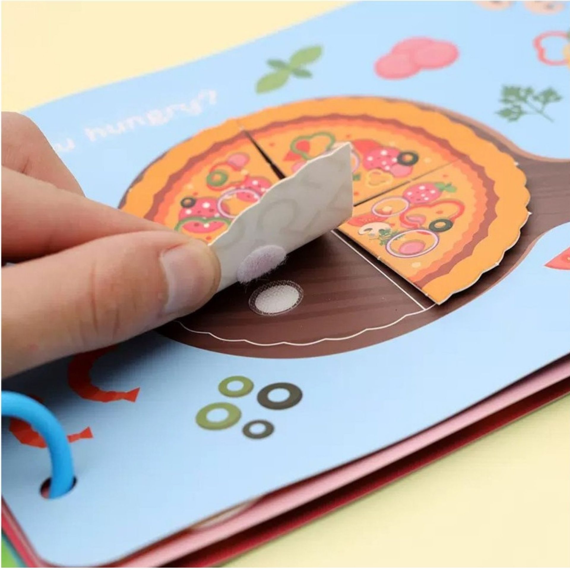 Carte Educativa cu Piese Reutilizabile, , Quiet Book Montessori, 10 Pagini Interactive, Piese cu Scai, 3 Ani+, Multicolor 4