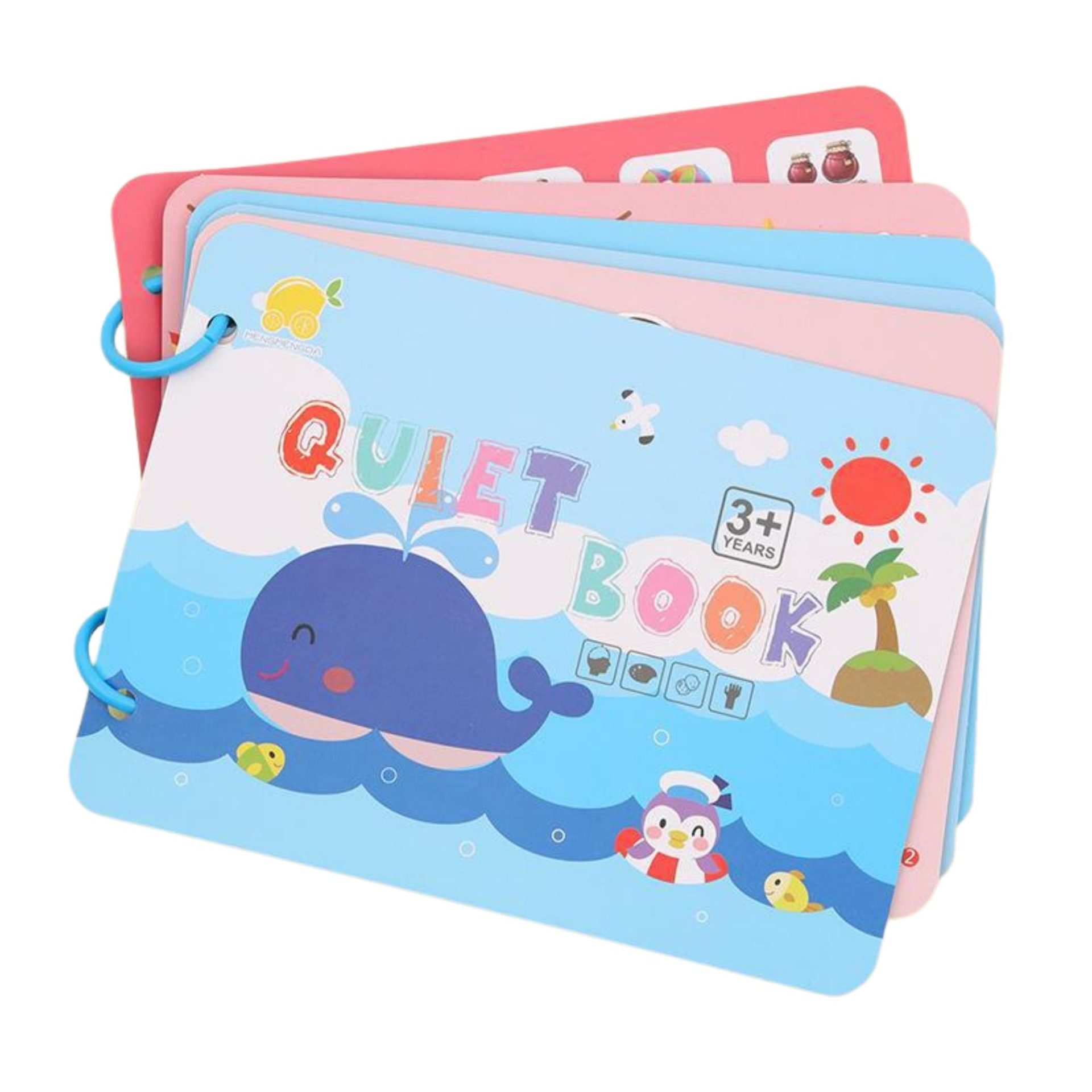Carte Educativa cu Piese Reutilizabile, , Quiet Book Montessori, 10 Pagini Interactive, Piese cu Scai, 3 Ani+, Multicolor