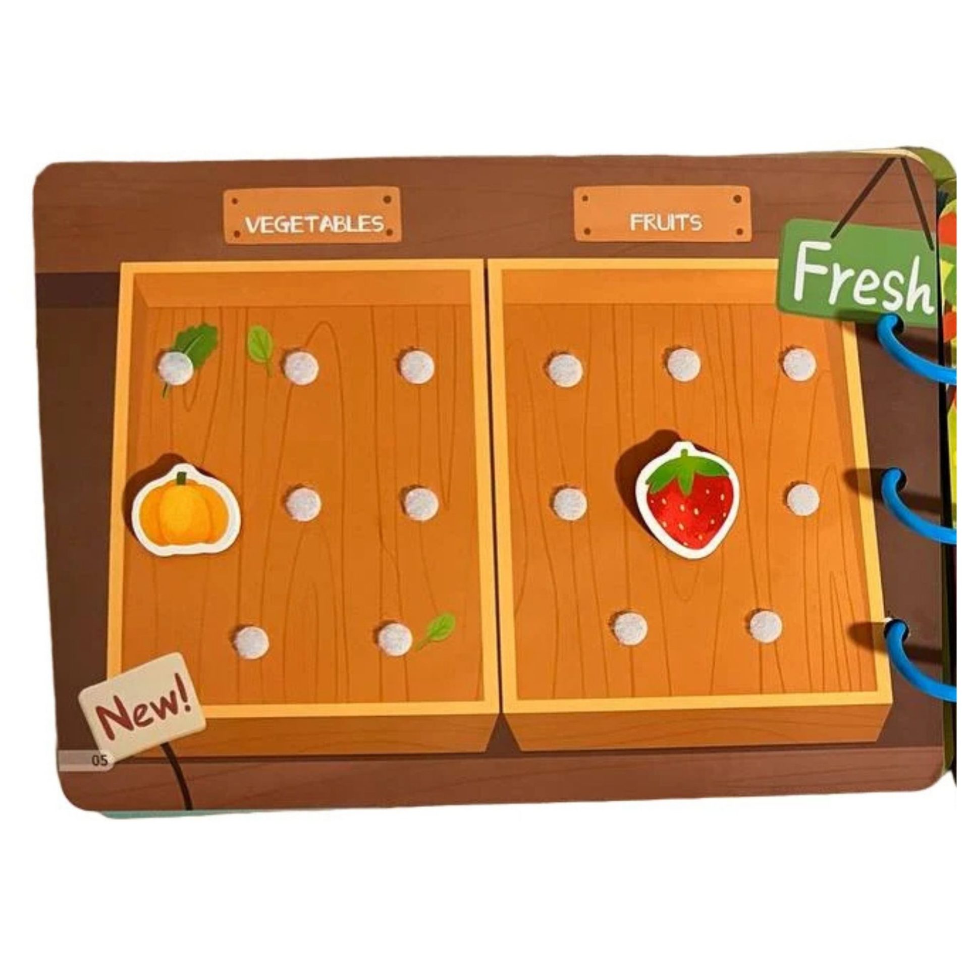 Carte Educativa cu Piese Reutilizabile, , Busy Book Montessori, Seria Viata la Ferma, 10 Pagini Interactive, Piese cu Scai, 30.5x21.7 cm, Multicolor 4