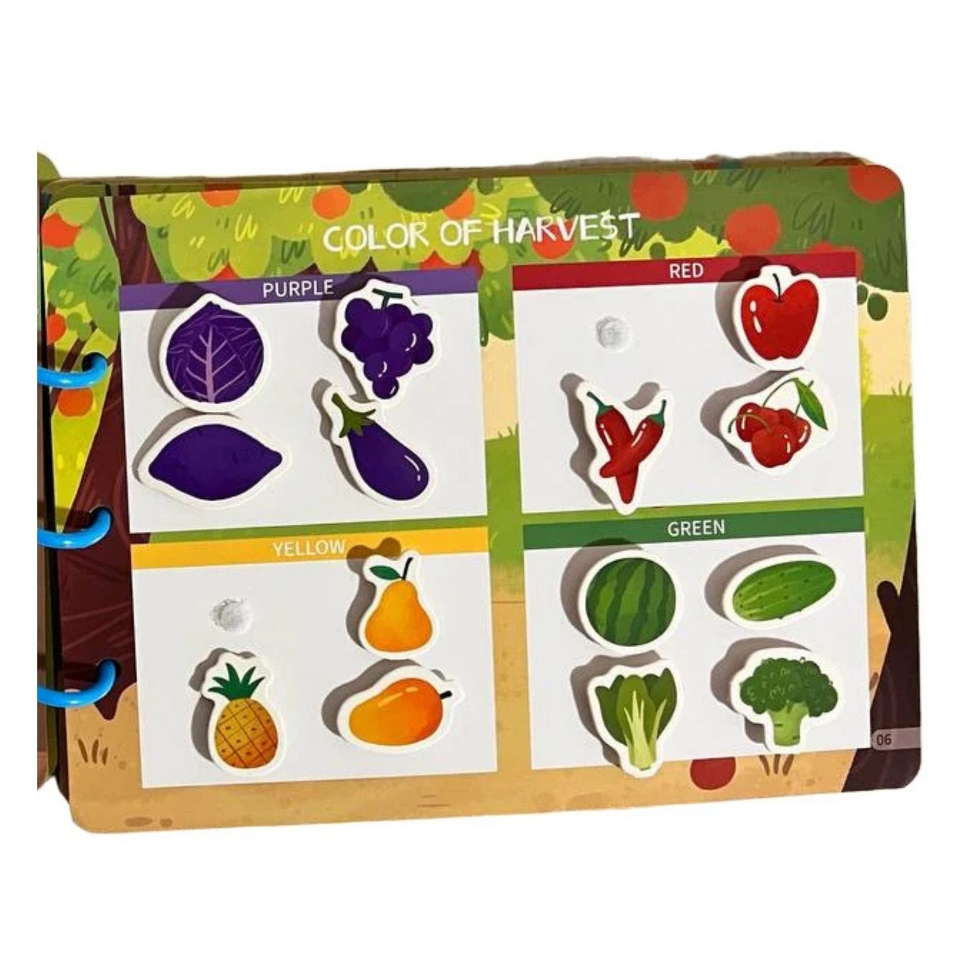 Carte Educativa cu Piese Reutilizabile, , Busy Book Montessori, Seria Viata la Ferma, 10 Pagini Interactive, Piese cu Scai, 30.5x21.7 cm, Multicolor 3