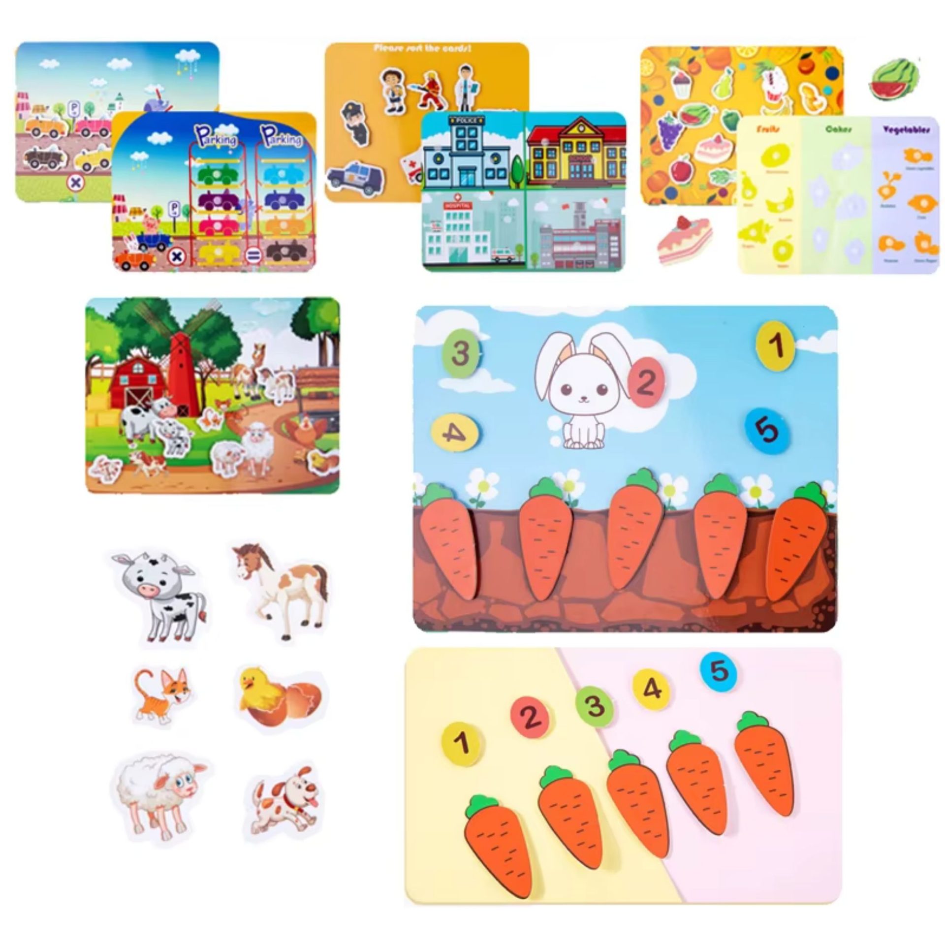 Carte Educativa cu Stickere Reutilizabile, , Quiet Book Montessori, Pagini Interactive, 3 Ani+, Multicolor 3