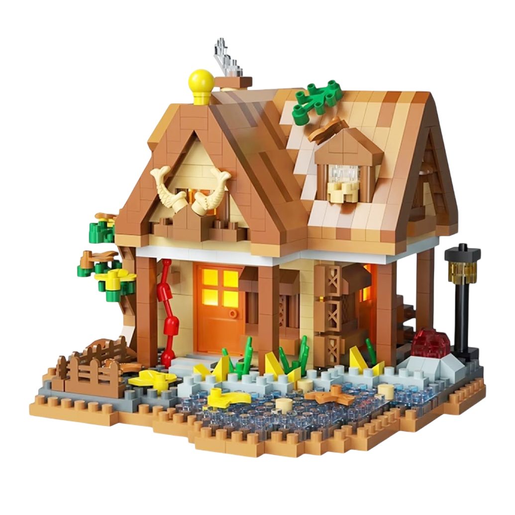 Set constructie Flippy Forest Log Cabin casuta calduroasa 860 piese