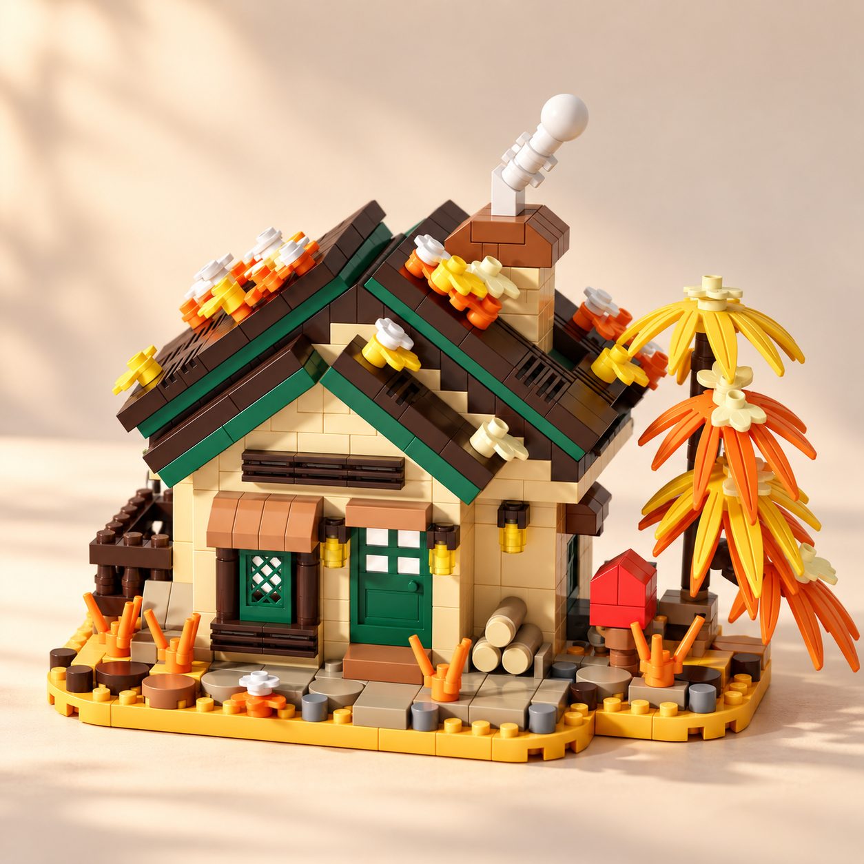 Set de Constructie, Flippy, Model Cabana de Toamna, 524 Piese, 11.5x6.1x8.6 cm, Multicolor