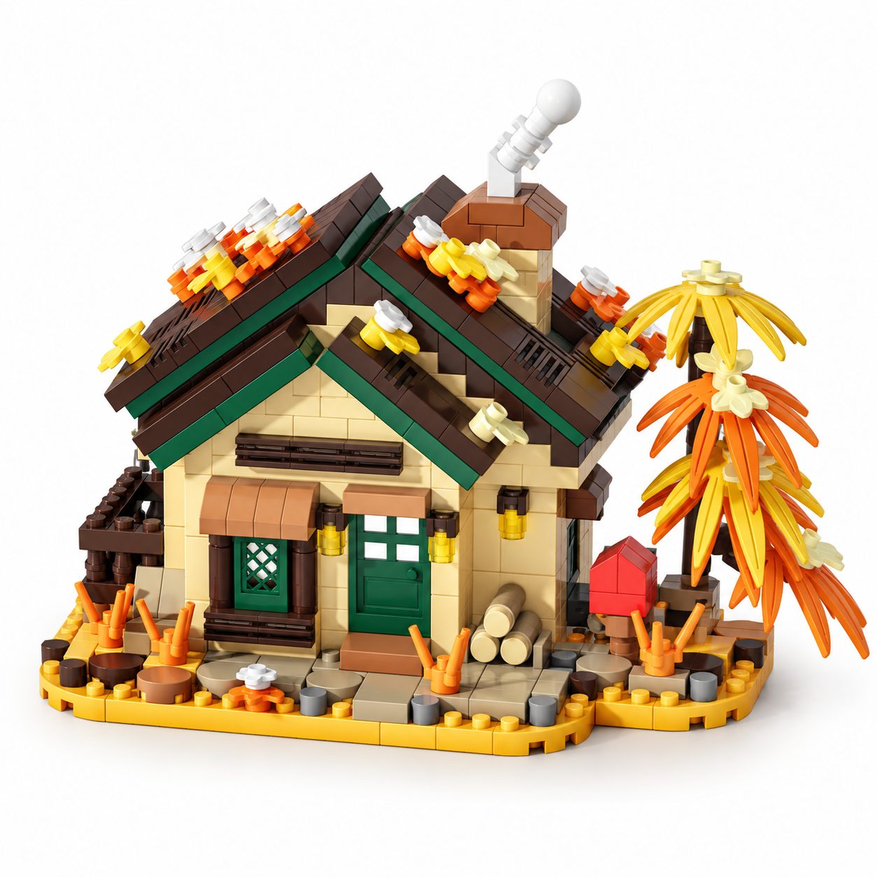 Set de Constructie, Flippy, Model Cabana de Toamna, 524 Piese, 11.5x6.1x8.6 cm, Multicolor