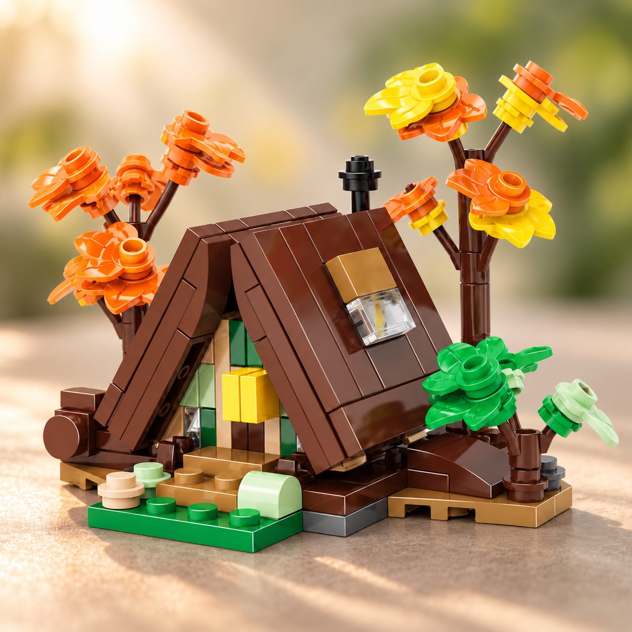 Set de Constructie, Flippy, Model Casuta Triunghiulara, 155 De Piese, Jucarie Creativa, 9x8x7.2 cm, Multicolor