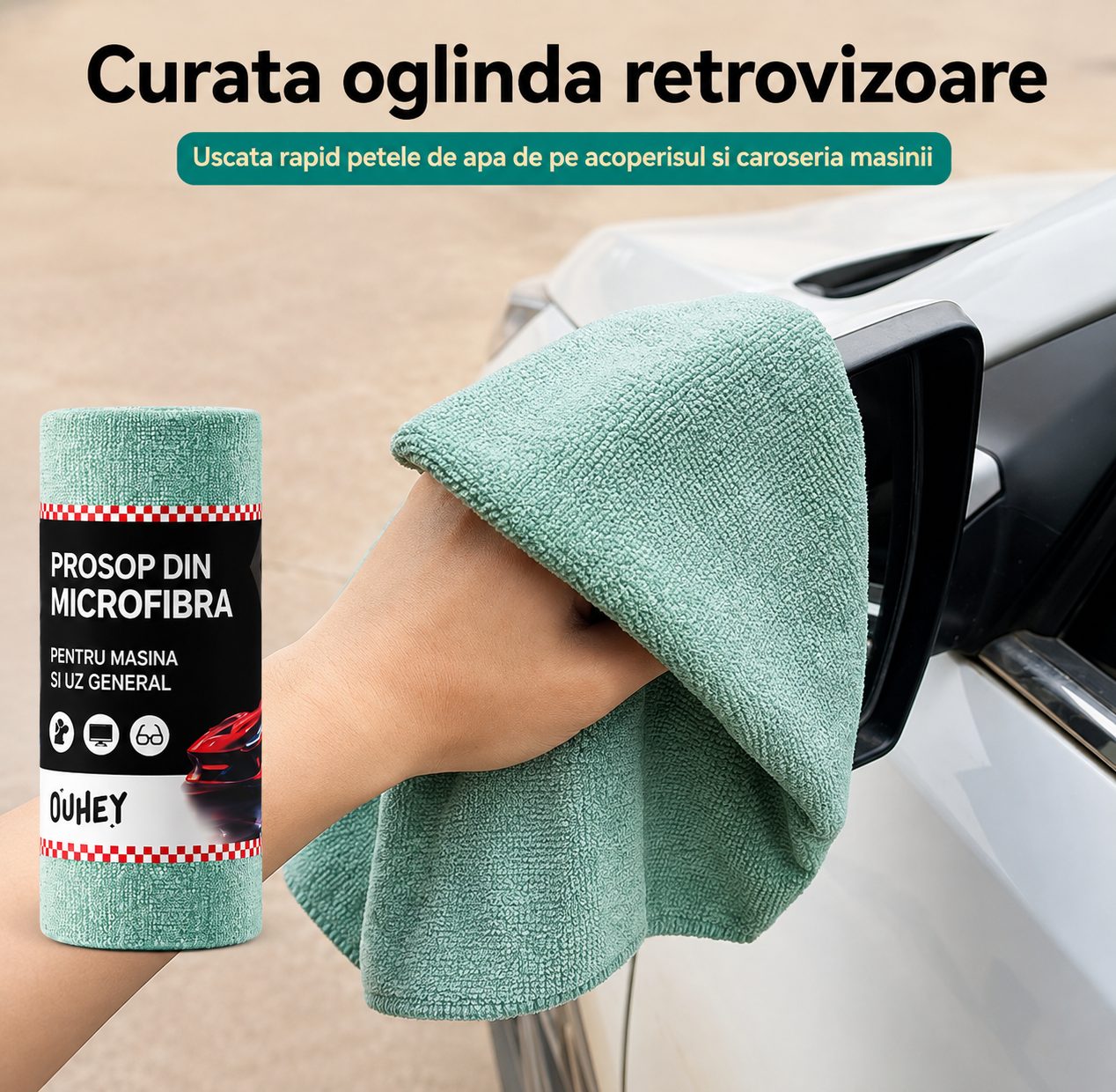 Set 30 Lavete din Microfibra, , pentru Curatare Auto si Suprafete, Absorbante si Reutilizabile, 30 x 30 cm, Turcoaz 2