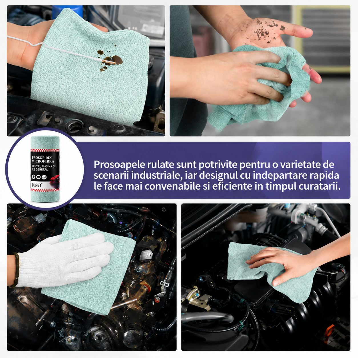 Set 30 Lavete din Microfibra, , pentru Curatare Auto si Suprafete, Absorbante si Reutilizabile, 30 x 30 cm, Turcoaz 3