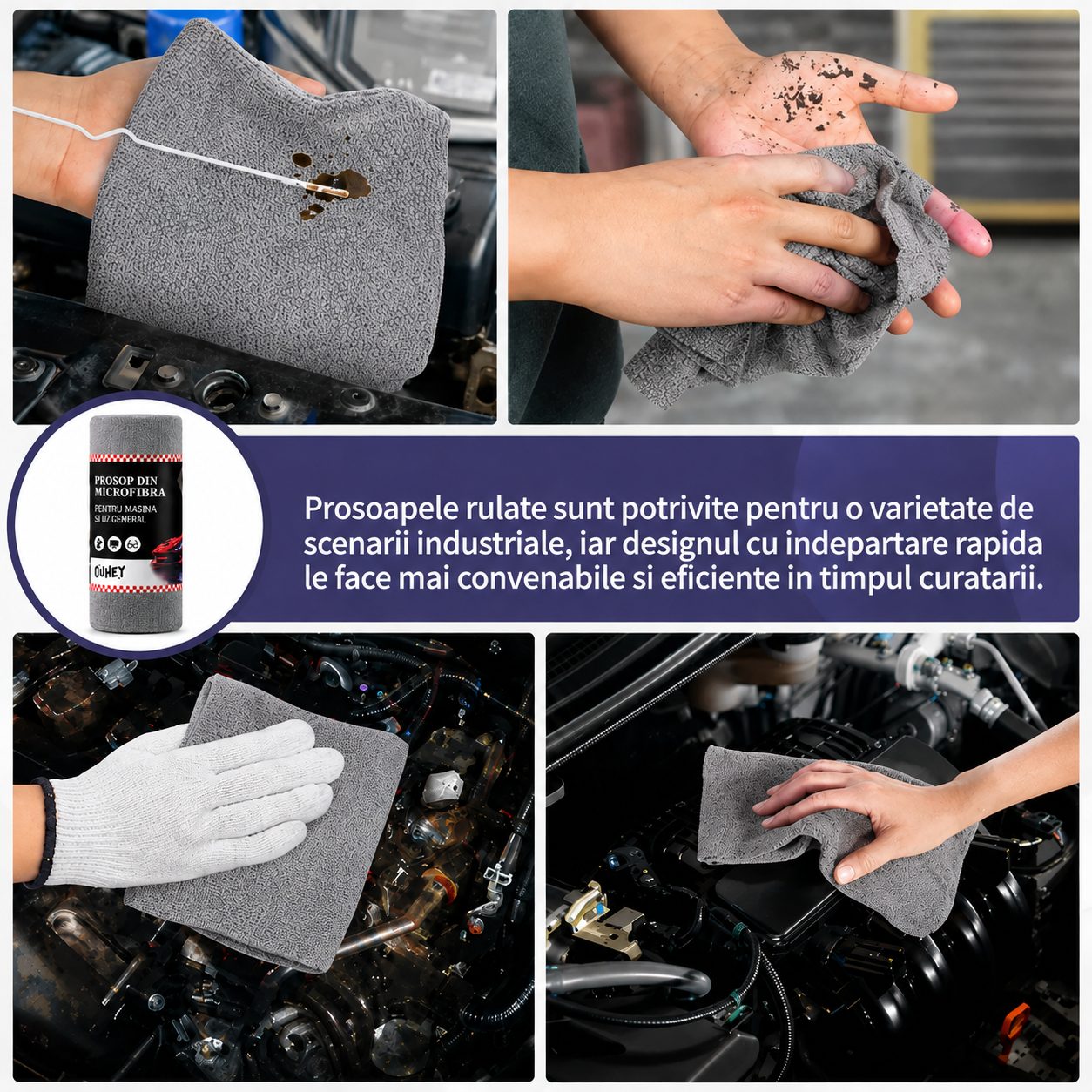 Set 50 Lavete din Microfibra, , pentru Curatare Auto si Suprafete, Absorbante si Reutilizabile, 30 x 30 cm, Gri 3