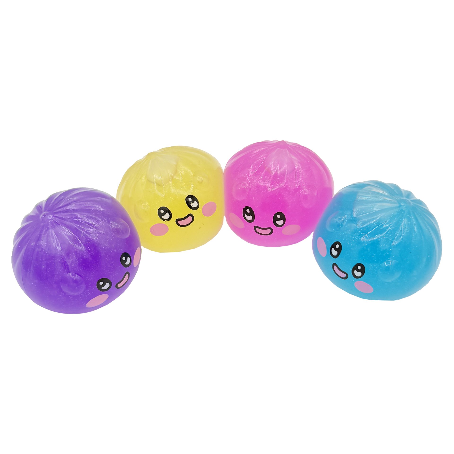 Jucarie Squishy Antistres, , Model Fata Zambitoare Simplu cu Sclipici, 6.5 x 6.5 cm, 120 gr, Culoare Mix Surpriza 3