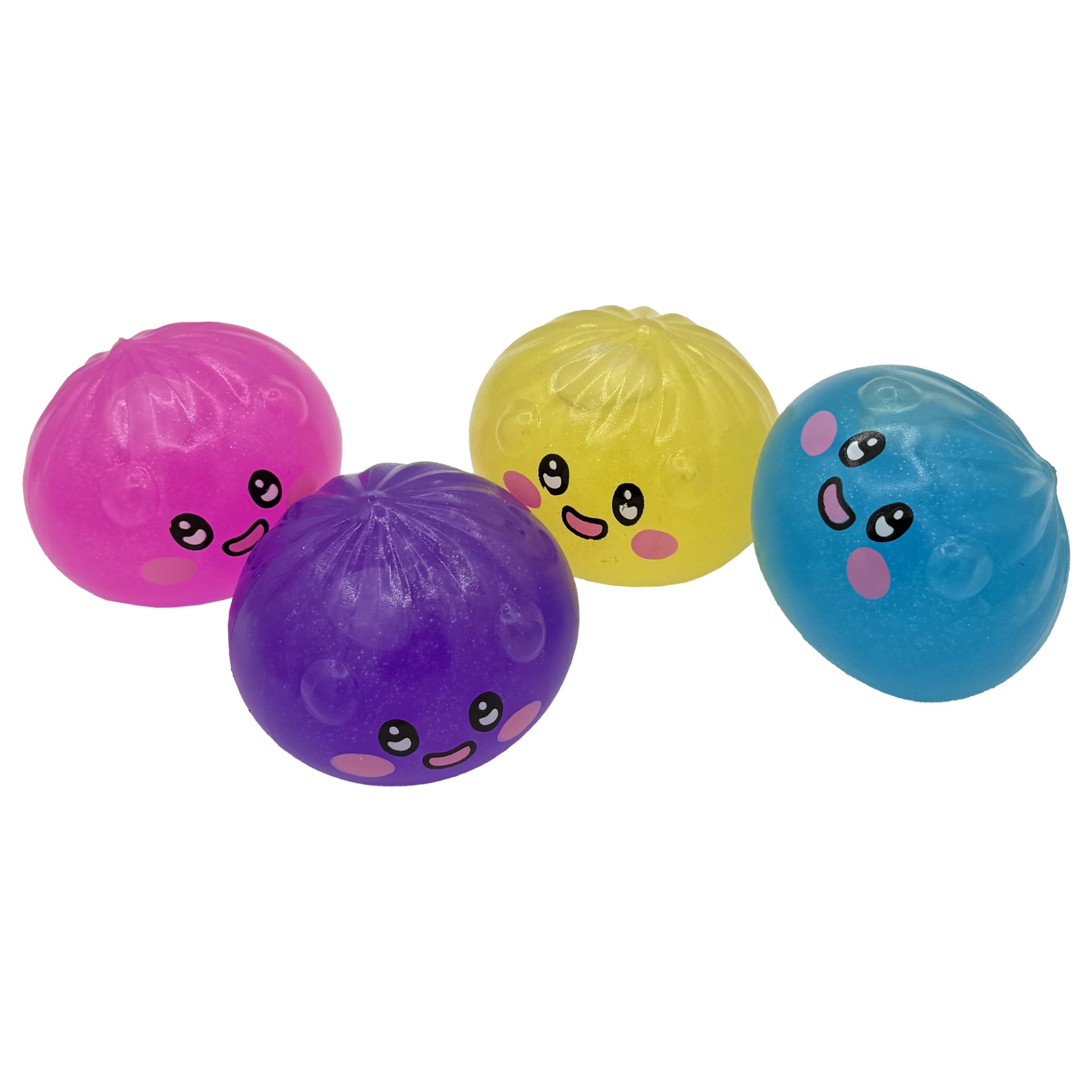 Jucarie Squishy Antistres, , Model Fata Zambitoare Simplu cu Sclipici, 6.5 x 6.5 cm, 120 gr, Culoare Mix Surpriza 2