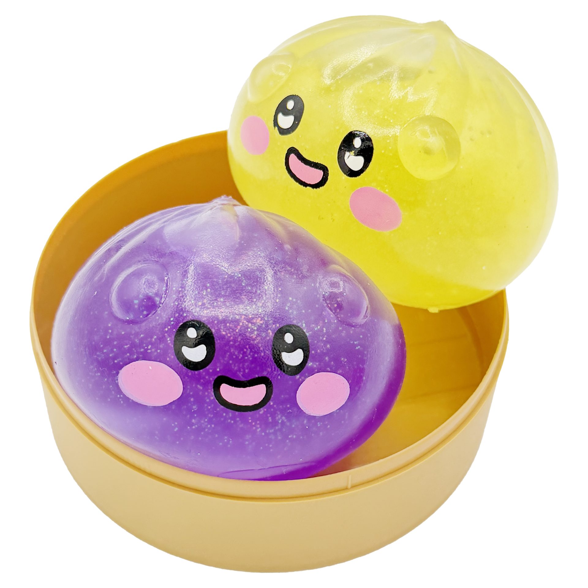 Jucarie Squishy Antistres, , Model Fata Zambitoare Simplu cu Sclipici, 6.5 x 6.5 cm, 120 gr, Culoare Mix Surpriza 5