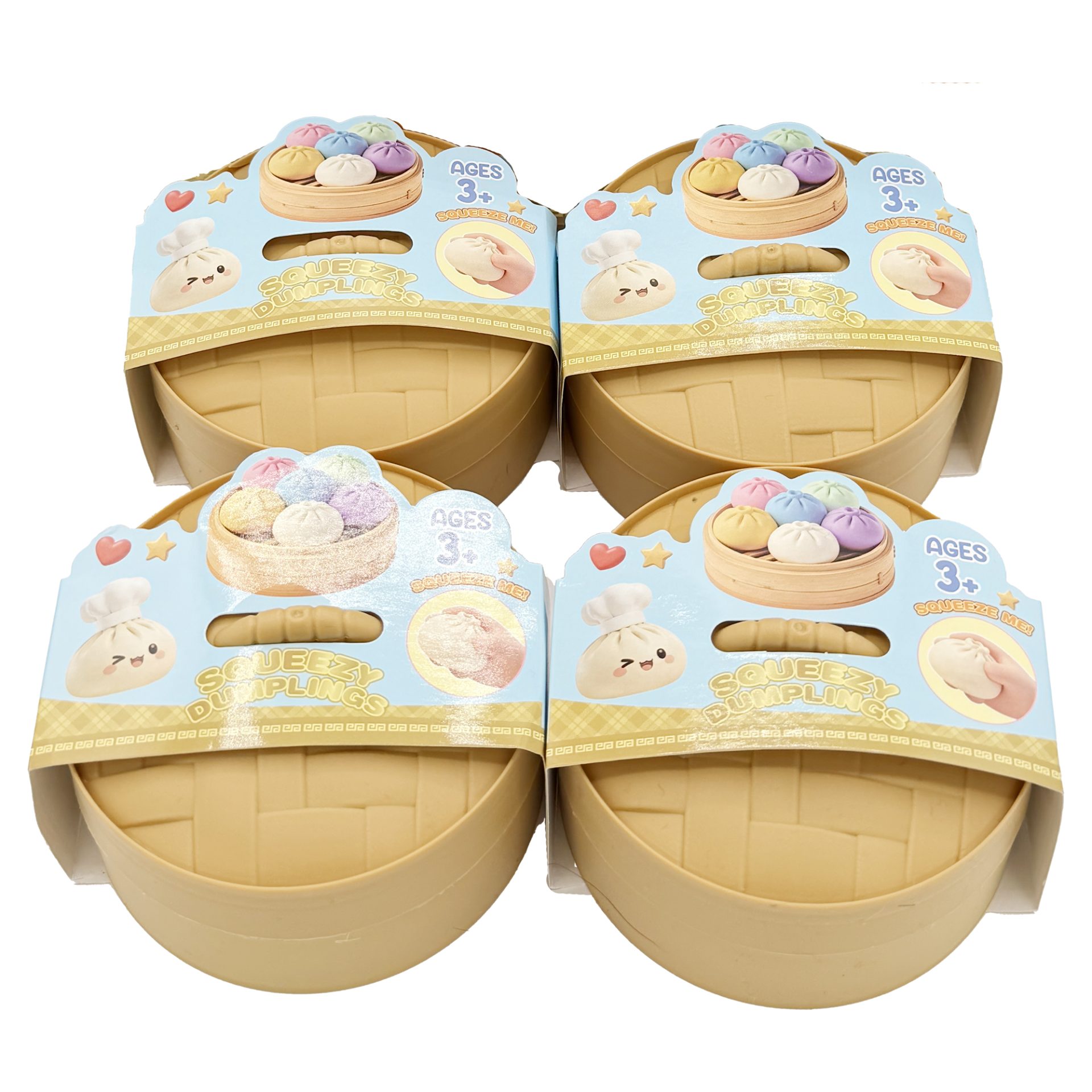 Jucarie Dumpling Squishy Antistres, , Model Fata Zambitoare, 8.5 x 8.5 cm, 120 gr, Culoare Mix Uniton Surpriza 3