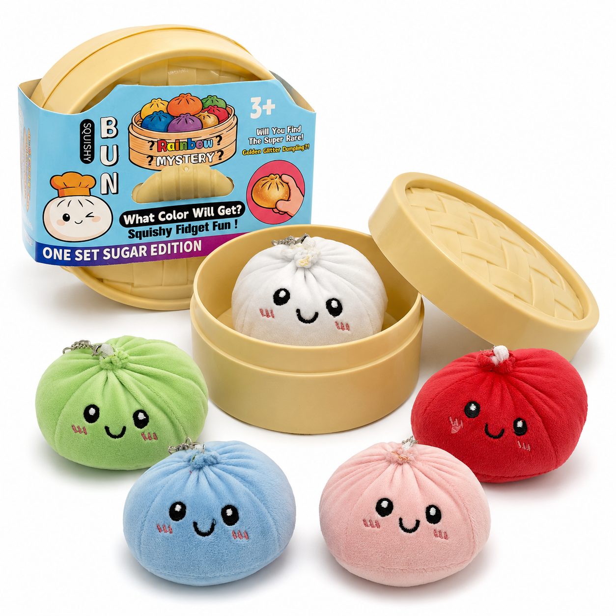 Jucarie Squishy Dumpling Antistres, , Model Sfera Soft Touch, 8.5 x 8.5 cm, 200 gr, Culoare Mix Surpriza