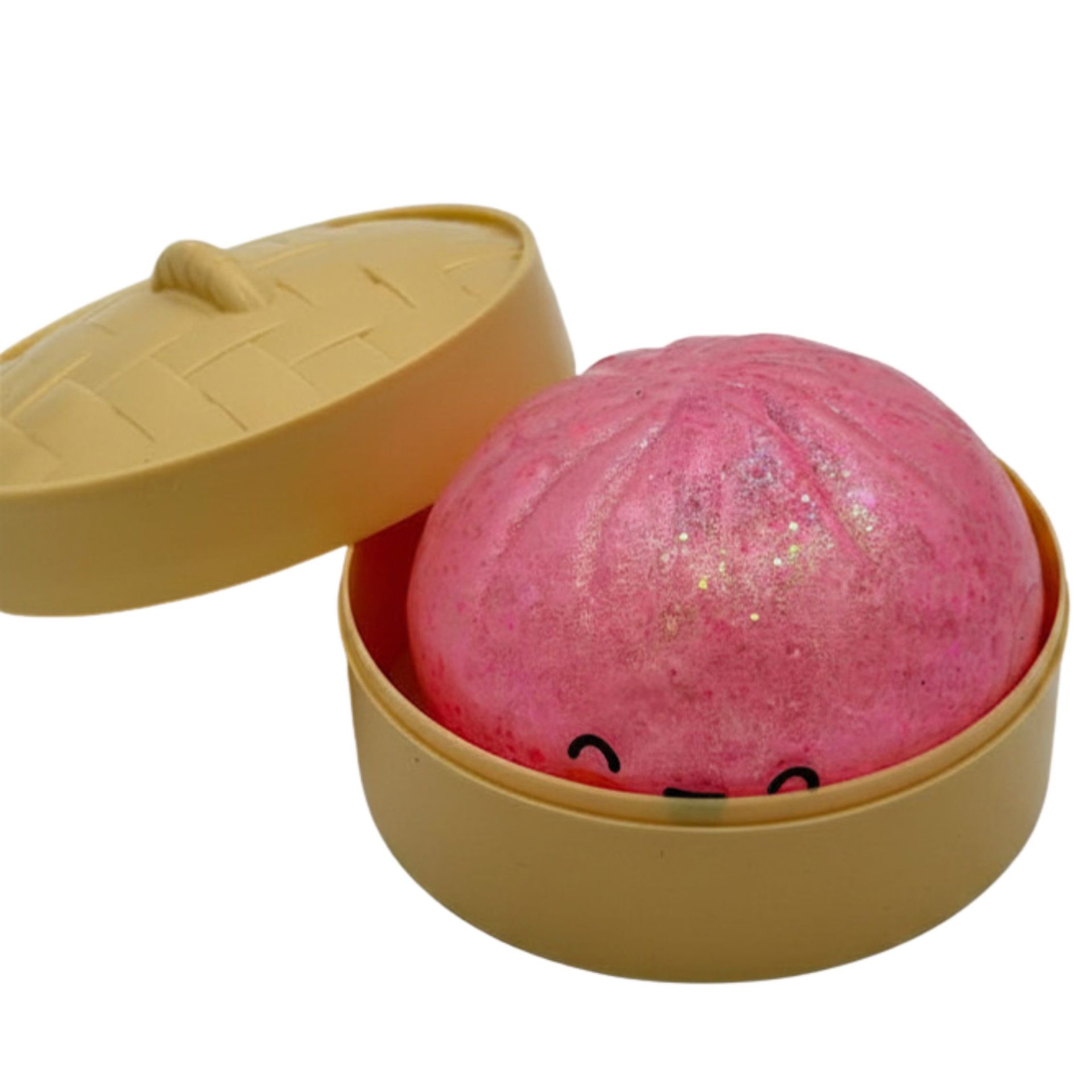 Jucarie Squishy Dumpling Antistres, , Model Fata Zimbitoare cu Sclipici, Jucarie Senzoriala cu Revenire Lenta, pentru Copii si adulti, Relaxare si Eliberare Anxietate, 8.5 cm, 220 g, Culoare Aleatorie 5