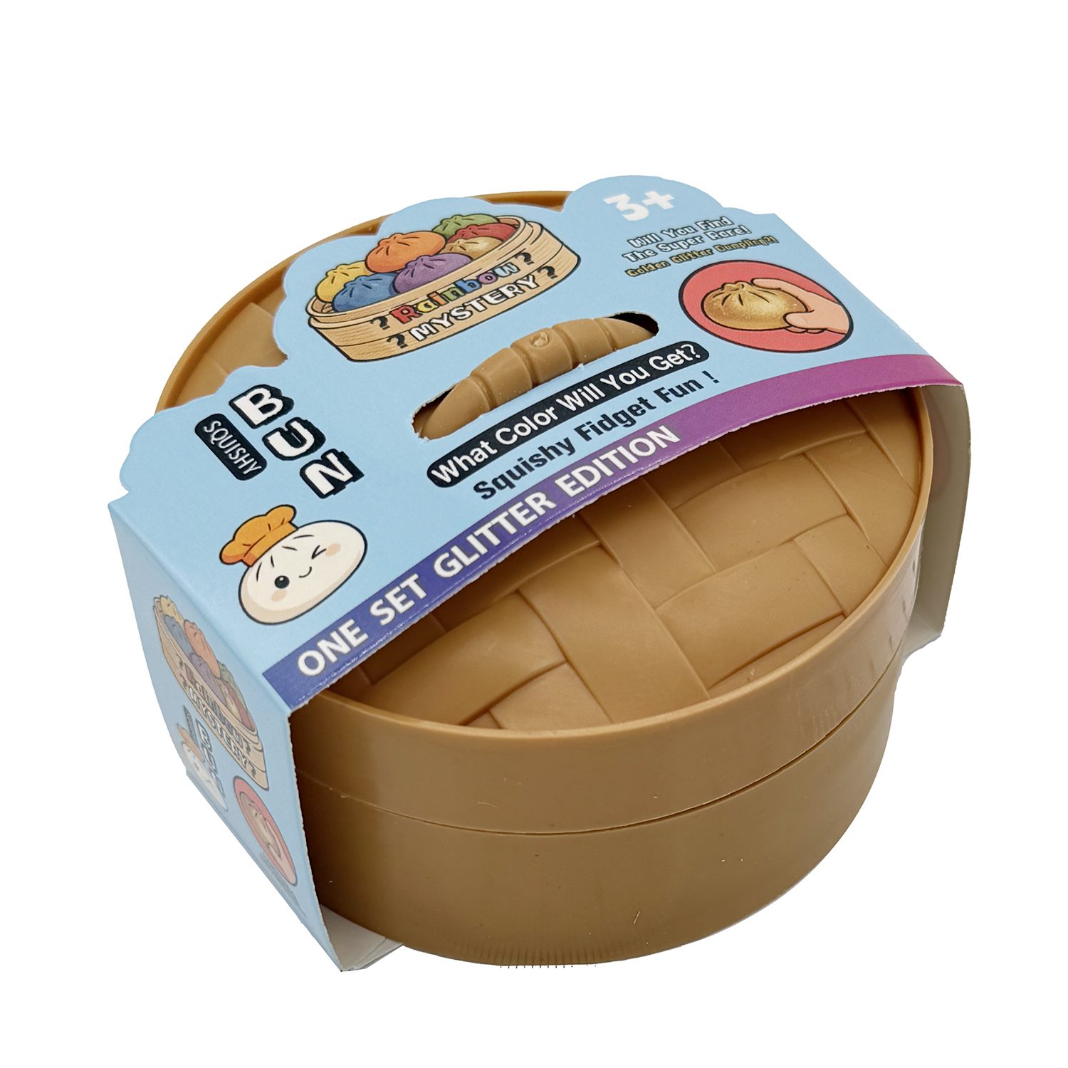 Jucarie Dumpling Squishy Antistres, , Model Fata Zambitoare Curcubeu, Squeezy Dumpling, 8.5x5.5 cm, Culoare Mix Surpriza 5