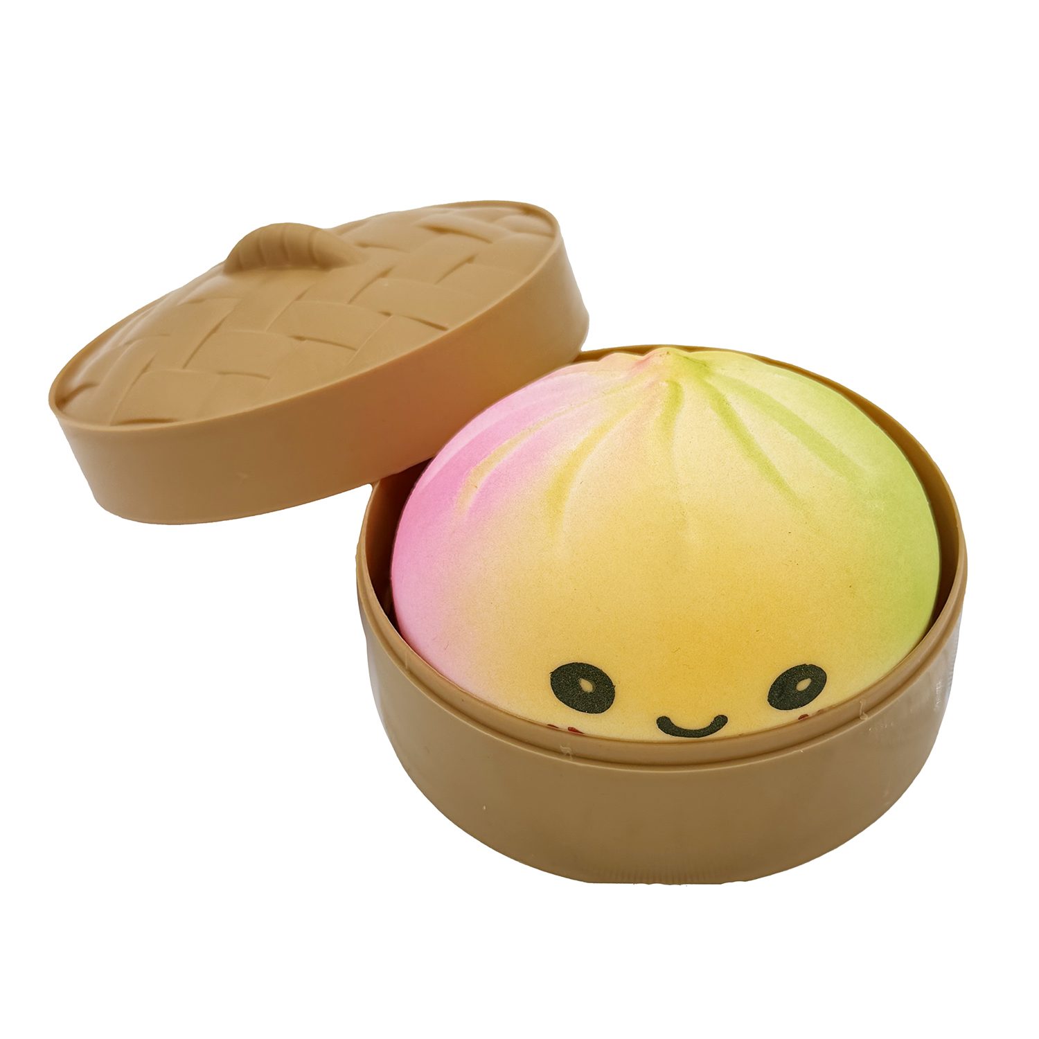 Jucarie Dumpling Squishy Antistres, , Model Fata Zambitoare Curcubeu, Squeezy Dumpling, 8.5x5.5 cm, Culoare Mix Surpriza 3
