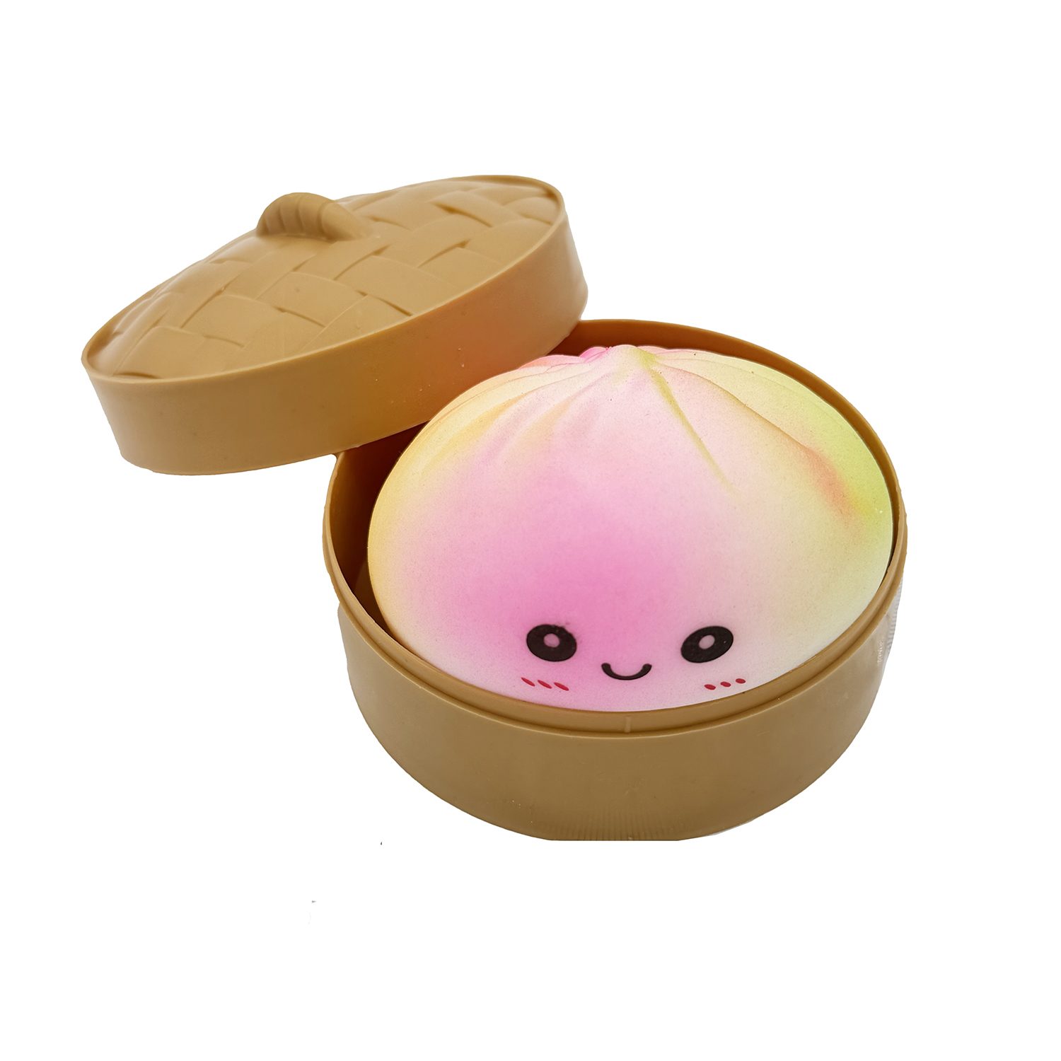 Jucarie Dumpling Squishy Antistres, , Model Fata Zambitoare Curcubeu, Squeezy Dumpling, 8.5x5.5 cm, Culoare Mix Surpriza