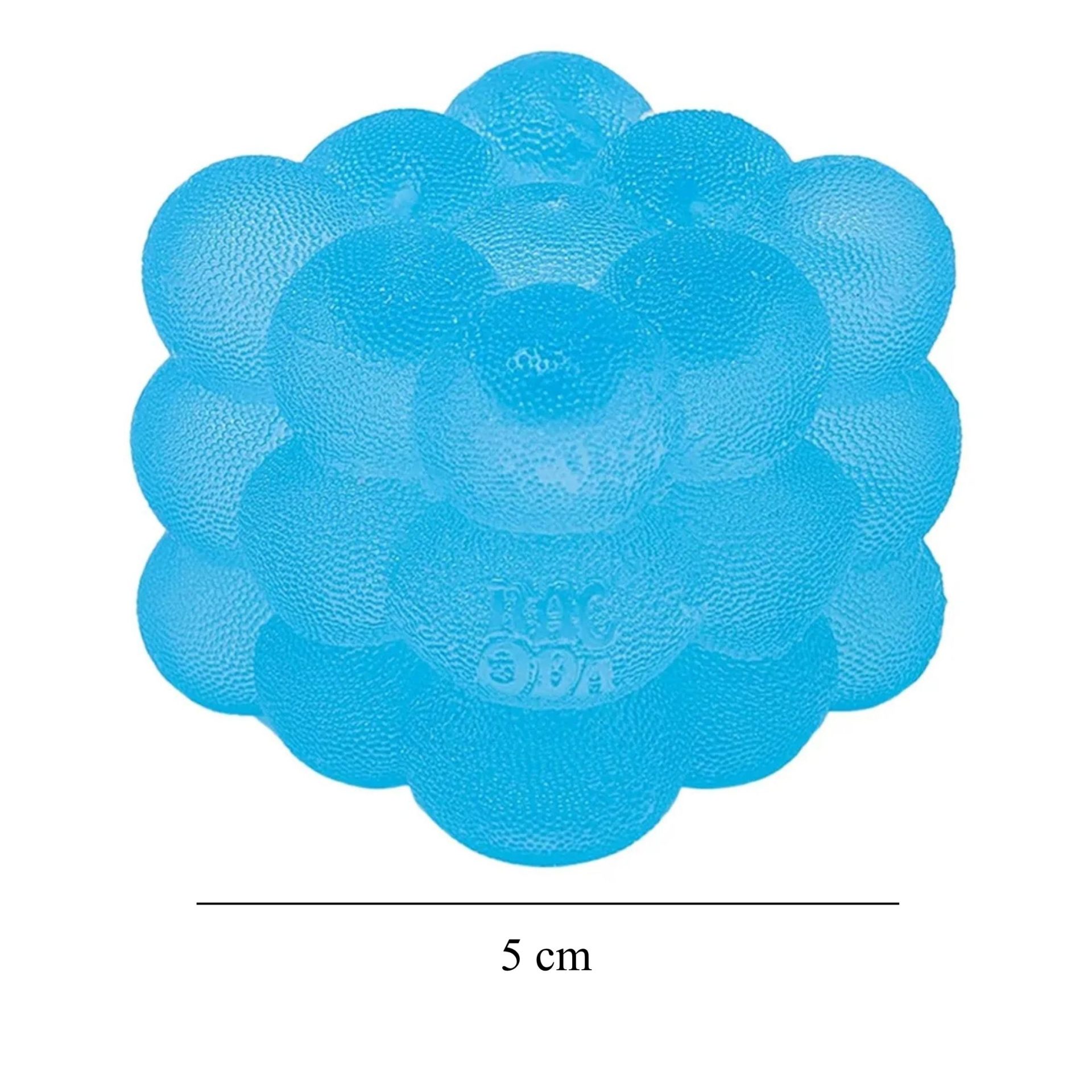Jucarie Squishy tip Needoh in Forma de Cub, , Model Sculptat cu Striatii, Antistres Senzoriala Comprimabila cu Revenire Lenta, 5 cm, 180 g, Albastru 2