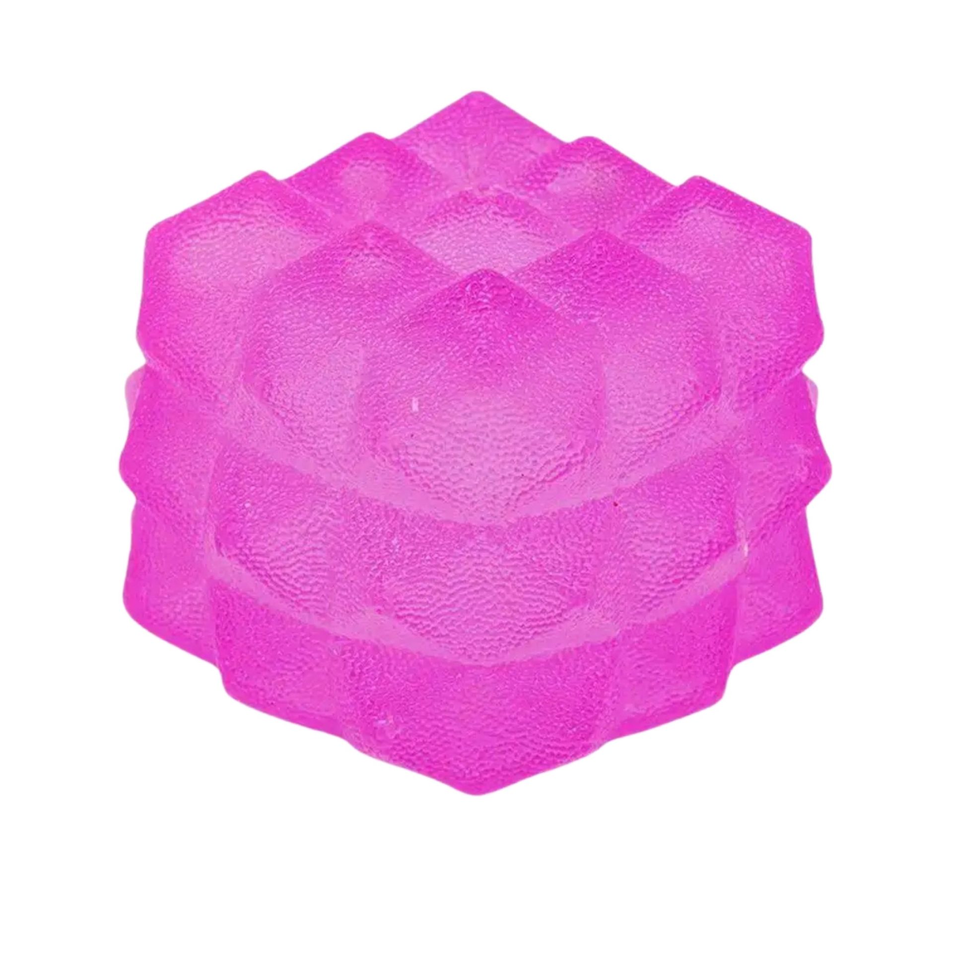 Jucarie Squishy tip Needoh in Forma de Cub, , Model Sculptat cu Striatii, Antistres Senzoriala Comprimabila cu Revenire Lenta, 5 cm, 135 g, Mov 2