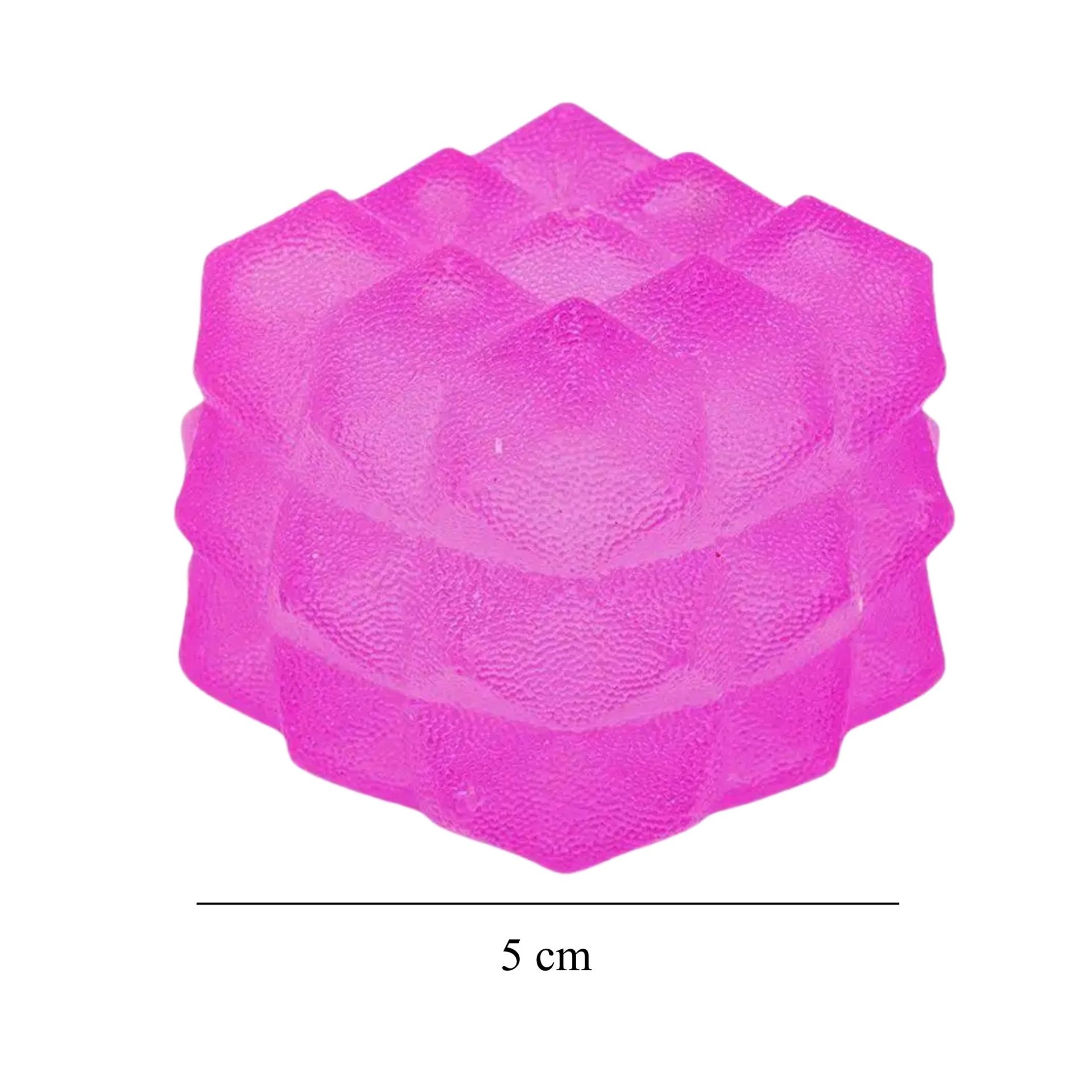 Jucarie Squishy tip Needoh in Forma de Cub, , Model Sculptat cu Striatii, Antistres Senzoriala Comprimabila cu Revenire Lenta, 5 cm, 135 g, Mov 3
