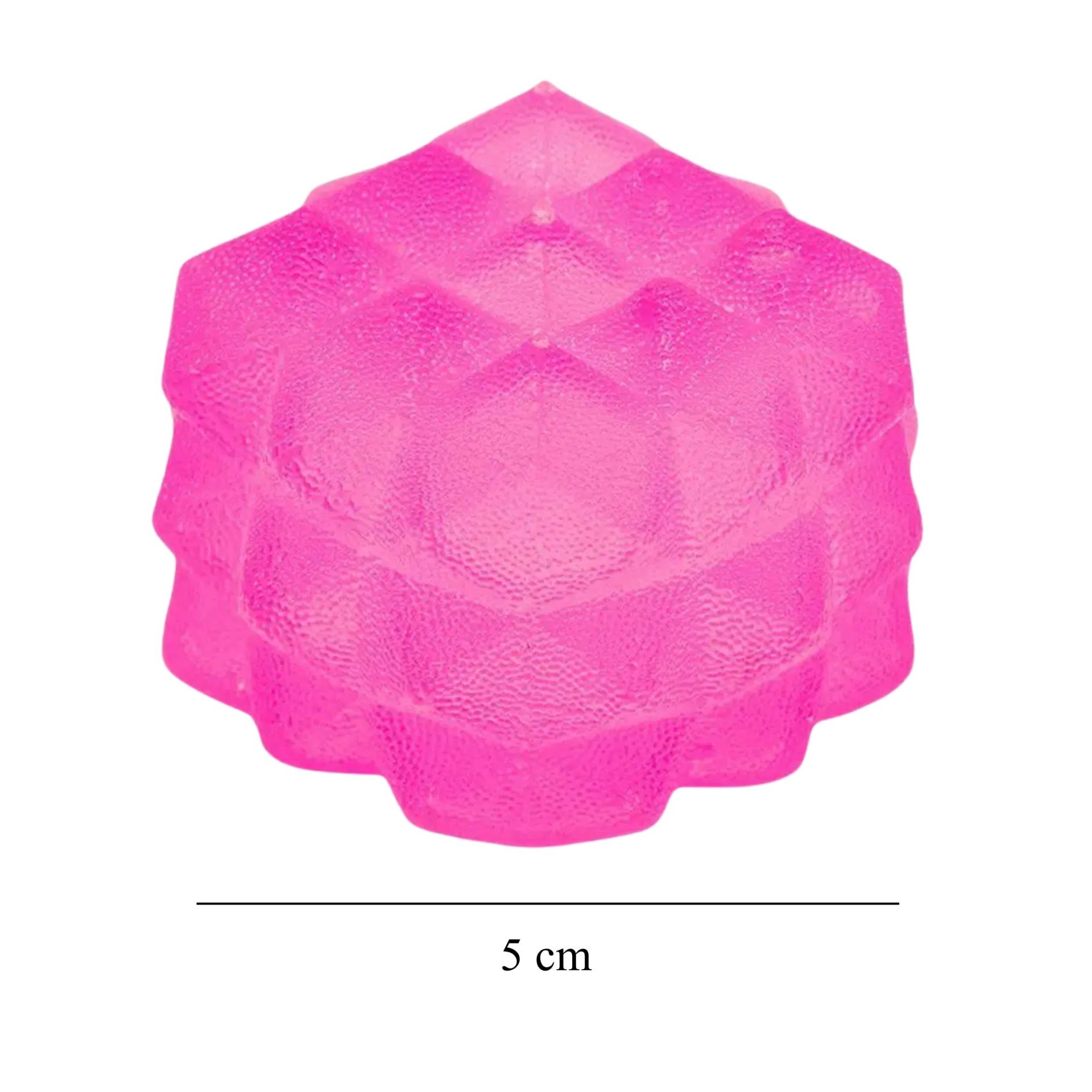Jucarie Squishy tip Needoh in Forma de Cub, , Model Sculptat cu Striatii, Antistres Senzoriala Comprimabila cu Revenire Lenta, 5 cm, 135 g, Roz 3