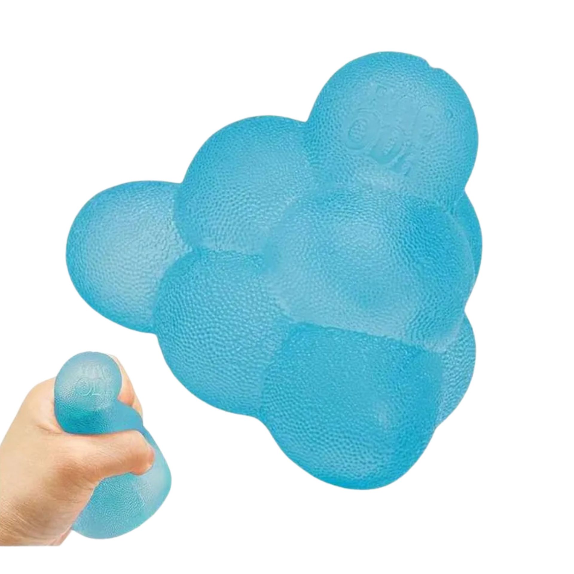 Jucarie Squishy Dumpling in Forma de Piramida, , Model Frosted, Antistres Senzoriala Comprimabila cu Revenire Lenta, 6.5 cm, 100 g, Albastru 3
