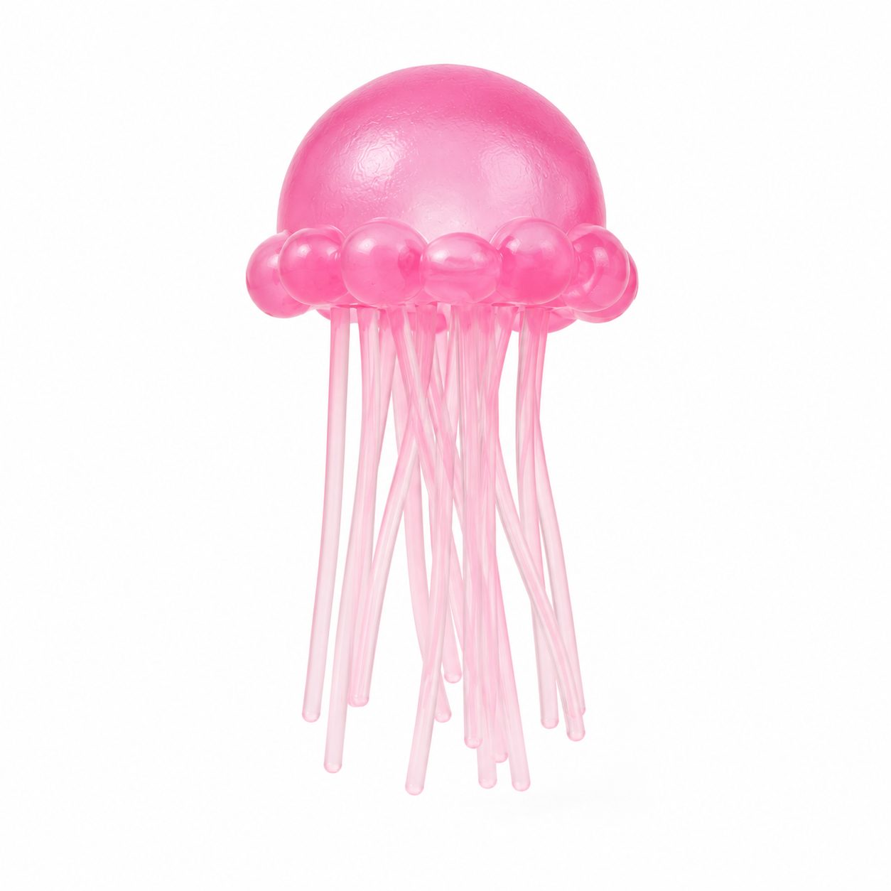 Jucarie Squishy Dumpling in Forma de Meduza, , Antistres Senzoriala Comprimabila cu Revenire, 100 g, Roz