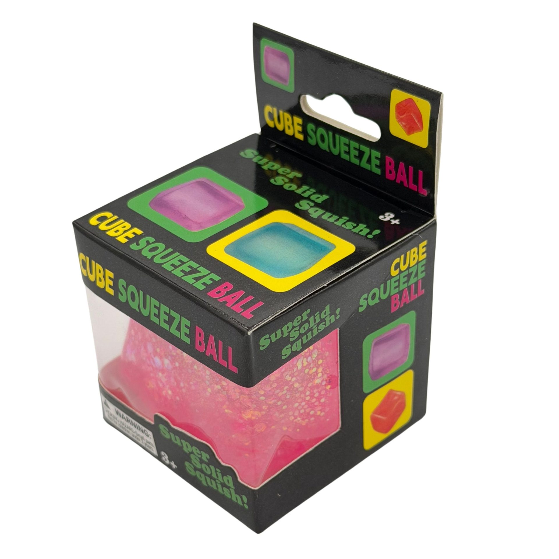 Jucarie Squishy tip Needoh in Forma de Cub, , Model Cub de Gheata cu Sclipici Magic din Maltoza, Antistres Senzoriala Comprimabila cu Revenire Lenta, 5 cm, 140 g, Roz 3
