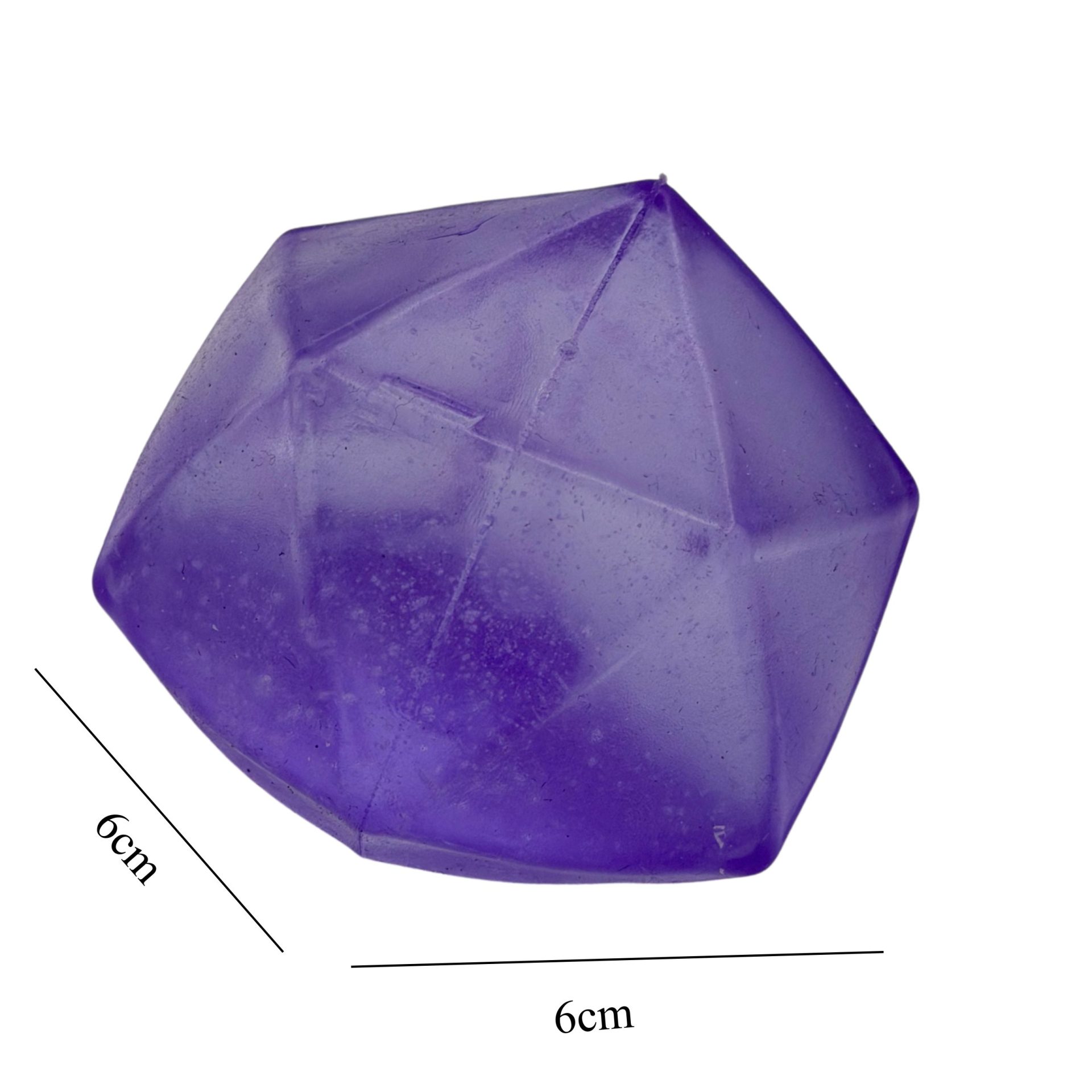 Jucarie Squishy Dumpling in Forma de Diamant, , Model Diamond Sculptat 3D, Antistres Senzoriala Comprimabila cu Revenire Lenta, 6x6 cm, 140 g, Mov 2