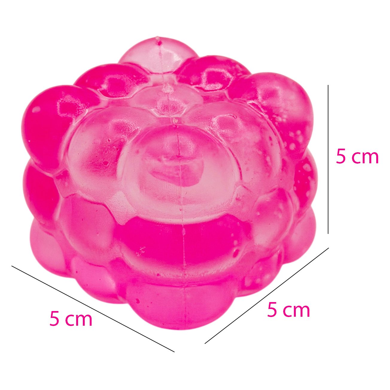 Jucarie Squishy tip Needoh in Forma de Cub, , Model Magic Bubble Cube 3D, Antistres Senzoriala Comprimabila cu Revenire, 5x5x5 cm, 125 g, Roz 2
