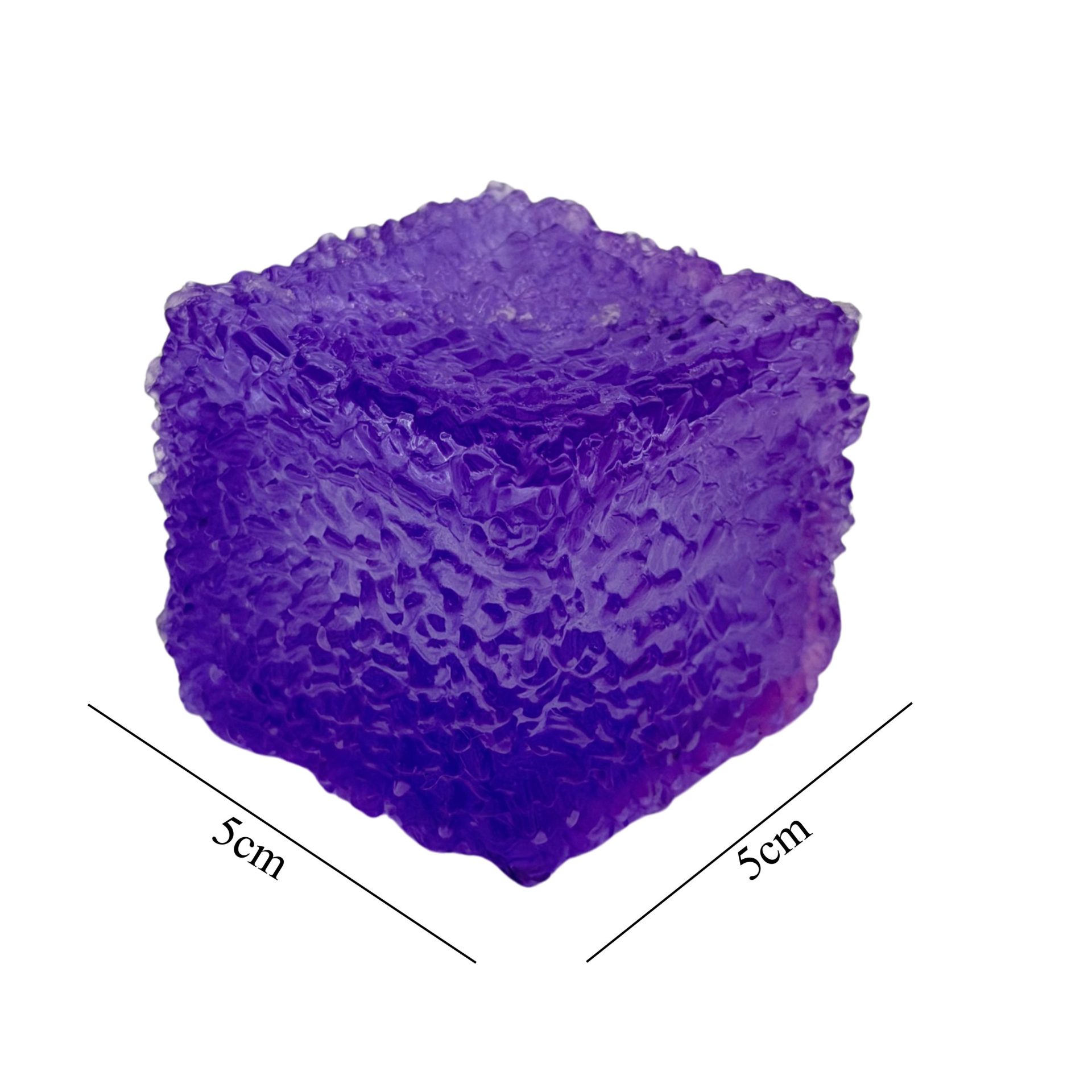 Jucarie Squishy tip Needoh in Forma de Cub, , Model Frosted, Antistres Senzoriala Comprimabila cu Revenire, 5 cm, 140 g, Mov 2