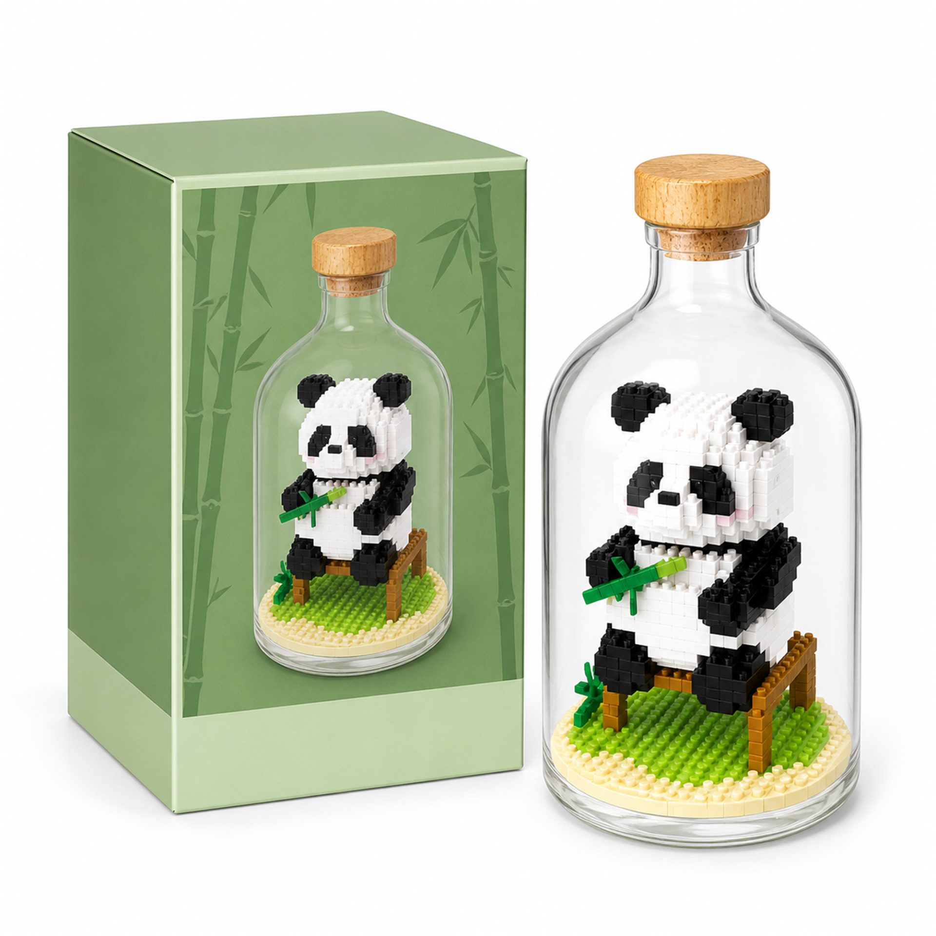 Set de Construit in Sticla, Flippy, din Plastic, +14 Ani, 10 x 19.6 cm, Model Panda 3, Multicolor