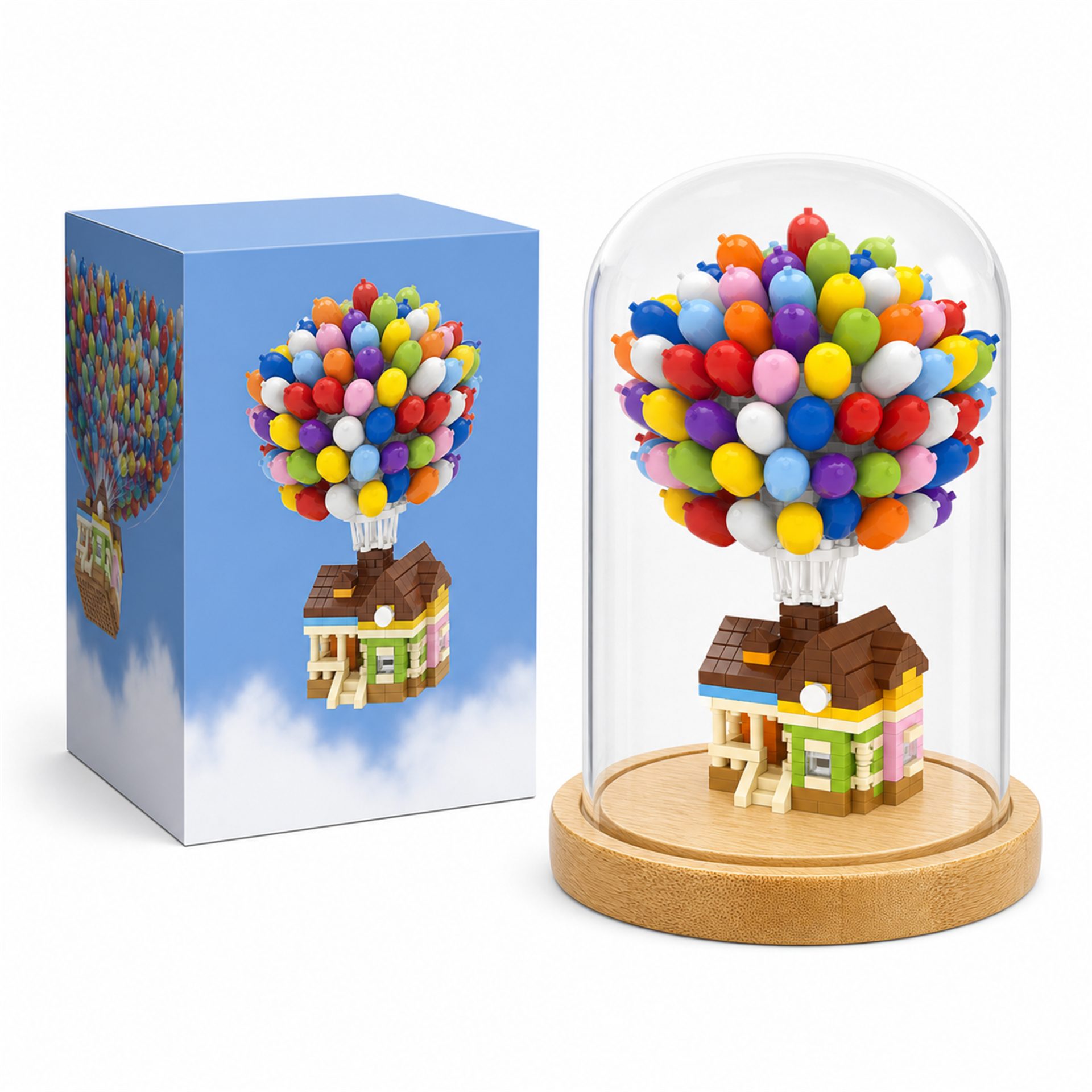 Set de Construit in Sticla, Flippy, Model 2, Jucarie Tip Blocuri din Plastic, Decoratiune DIY pentru Asamblare, Dimensiune 18.5 x 14.5 cm, Varsta 14 Ani+, Multicolor