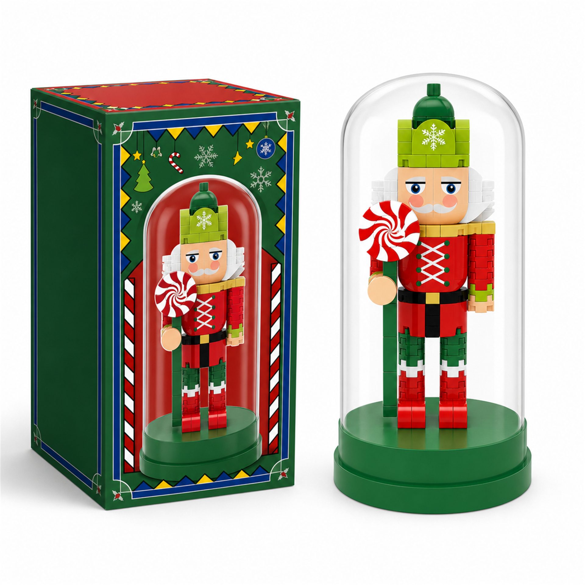 Set de Construit in Sticla, Flippy, Tematica de Craciun, Model 1, Jucarie Tip Blocuri din Plastic, Decoratiune DIY pentru Asamblare, Dimensiune 12.5 x 6 cm, Varsta 14 Ani+, Multicolor