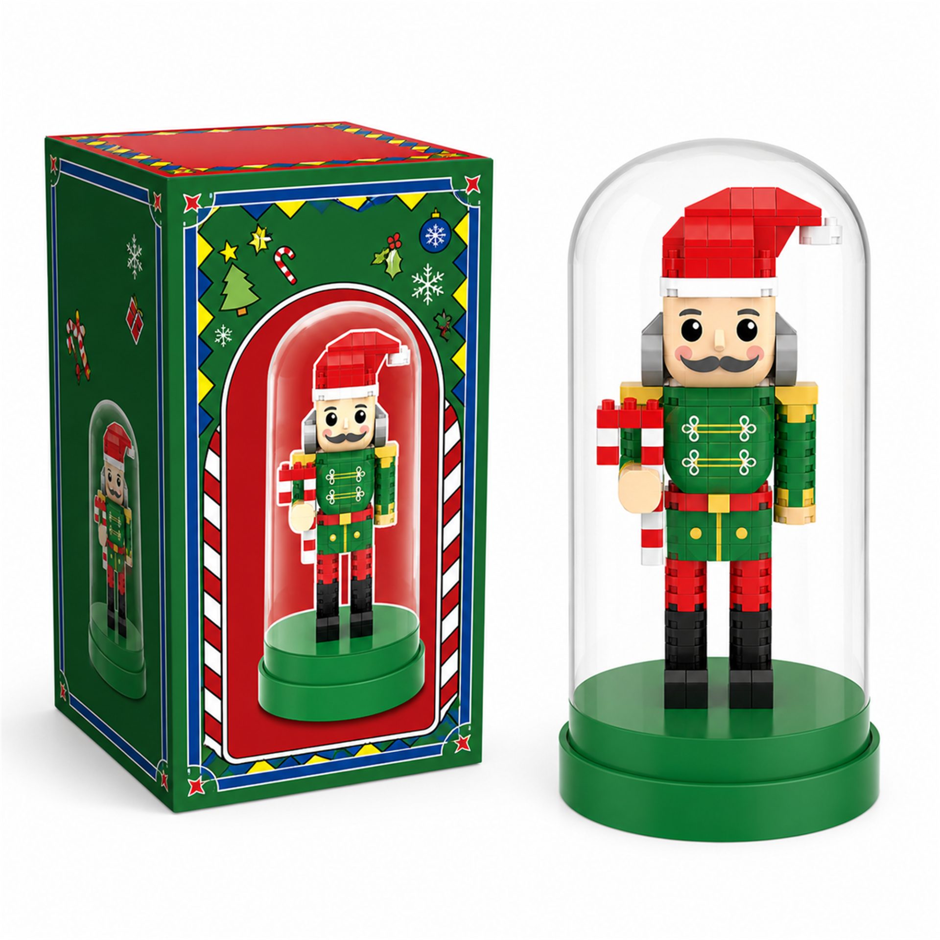 Set de Construit in Sticla, Flippy, din Plastic, Tematica de Craciun, Model 2, Figurina Decorativa in Cupola Transparenta, Varsta 14 Ani+, Dimensiune 12.5x6 cm, Multicolor