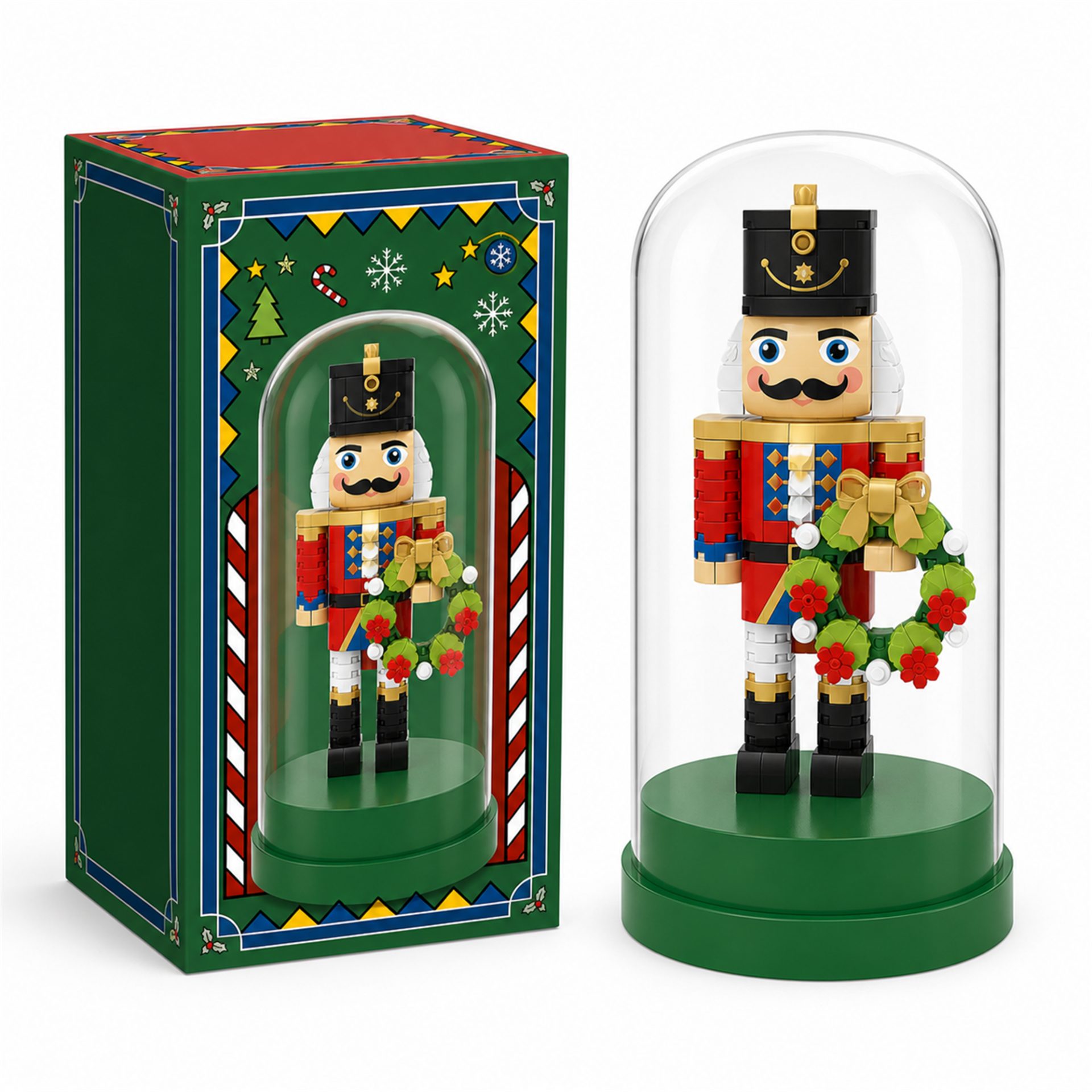Set de Construit in Sticla, Flippy, Tematica de Craciun, Model 3, Jucarie Tip Blocuri din Plastic, Decoratiune DIY pentru Asamblare, Dimensiune 12.5 x 6 cm, Varsta 14 Ani+, Multicolor