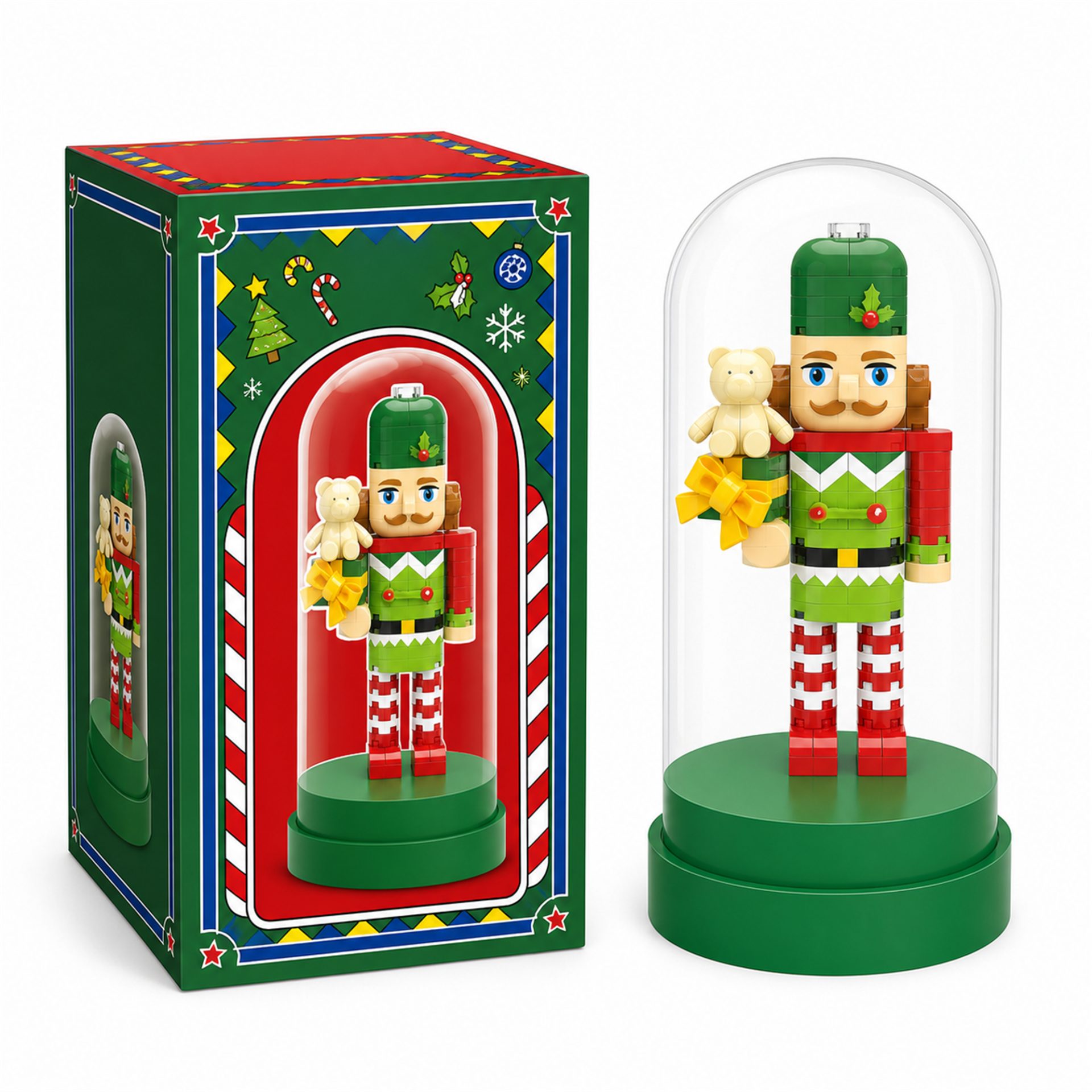 Set de Construit in Sticla, Flippy, din Plastic, Tematica de Craciun, Model 4, Figurina Decorativa in Cupola Transparenta, Varsta 14 Ani+, Dimensiune 12.5x6 cm, Multicolor