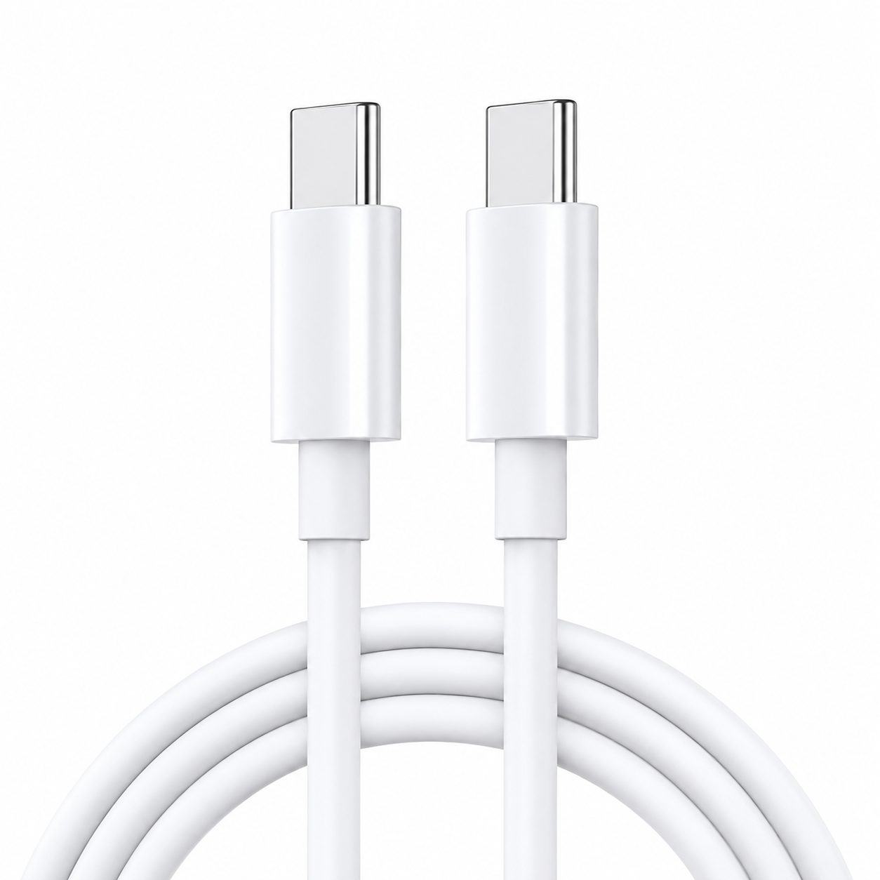 Cablu de Date si Incarcare USB-C la USB-C, , 100W, 5A, Fast Charge, Compatibil Telefon si Laptop, 1 m, Alb 1