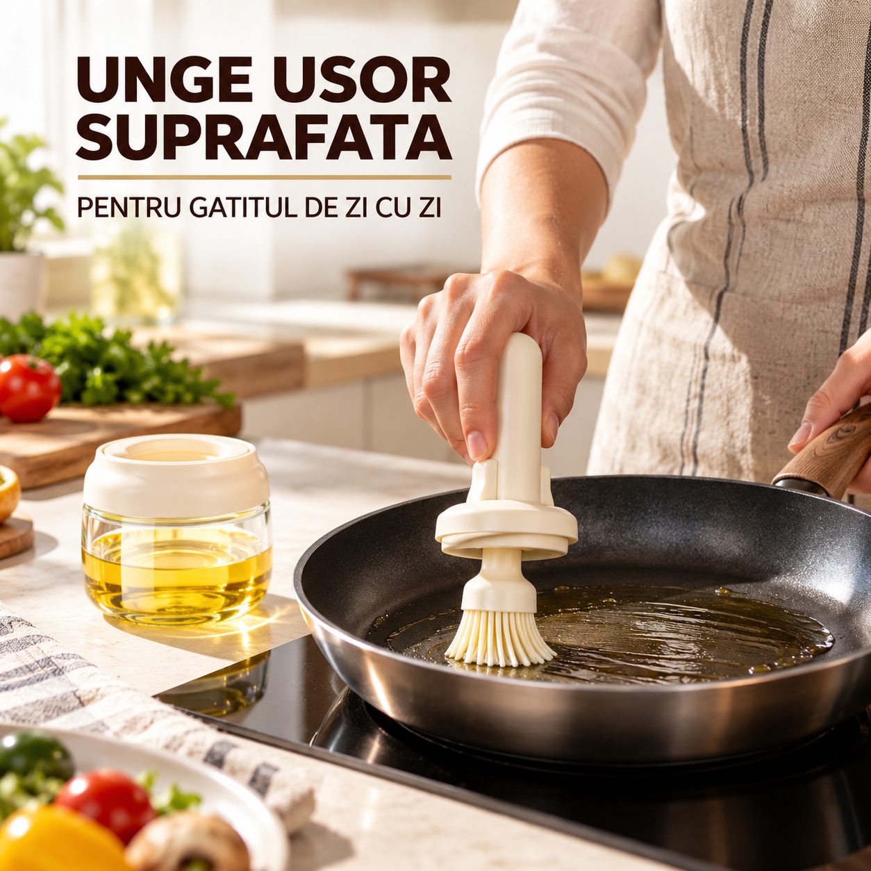 Recipient ulei transparent Flippy utilizare