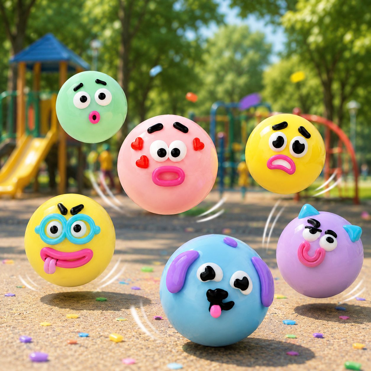 Jucarie Antistres Squishy, , Model Fete Amuzante, Forma Rotunda, Moale si Compresibila, pentru Relaxare si Joaca Senzoriala, Culoare Aleatorie 2
