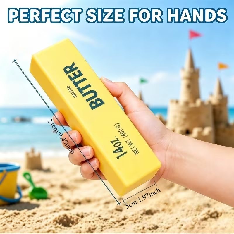 Jucarie Antistres Squishy, , Model Butter Block, Tip Needoh, Moale cu Revenire Lenta, 400 g, 24 x 5 cm, Galben 4